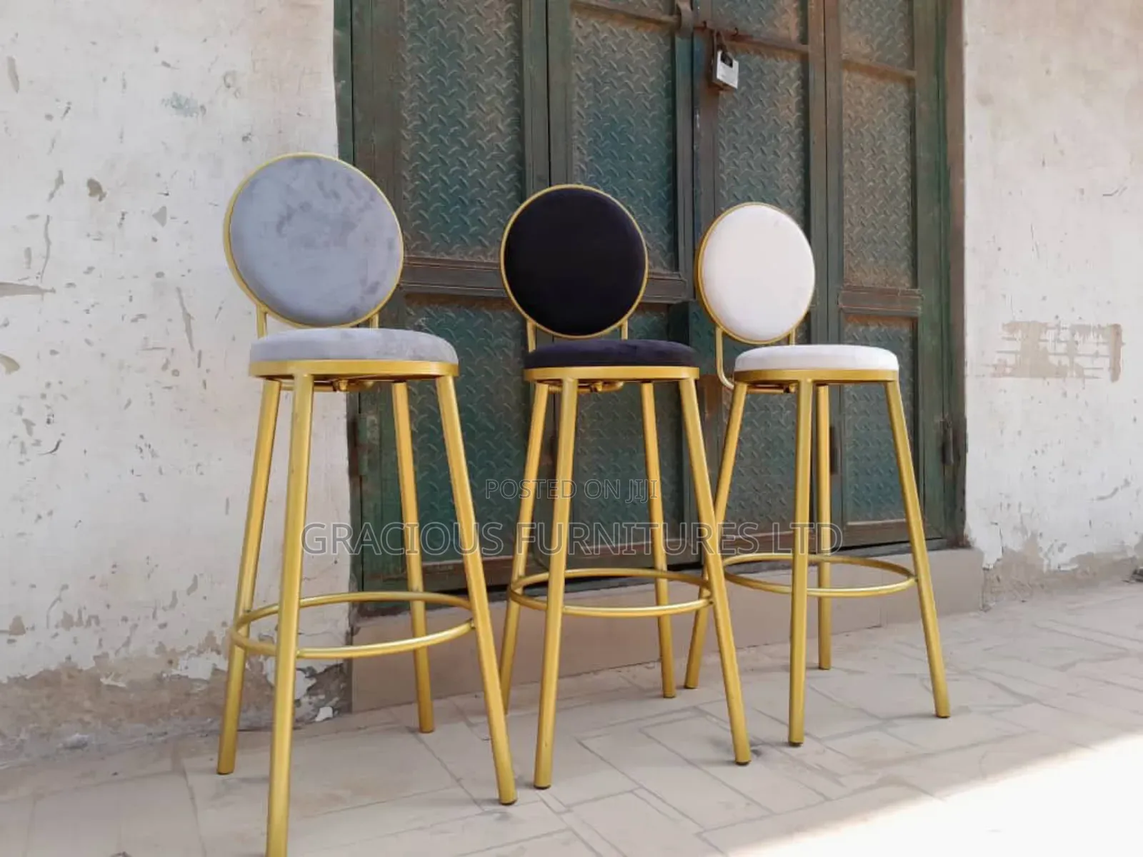 Plush Fabric Bar Stool