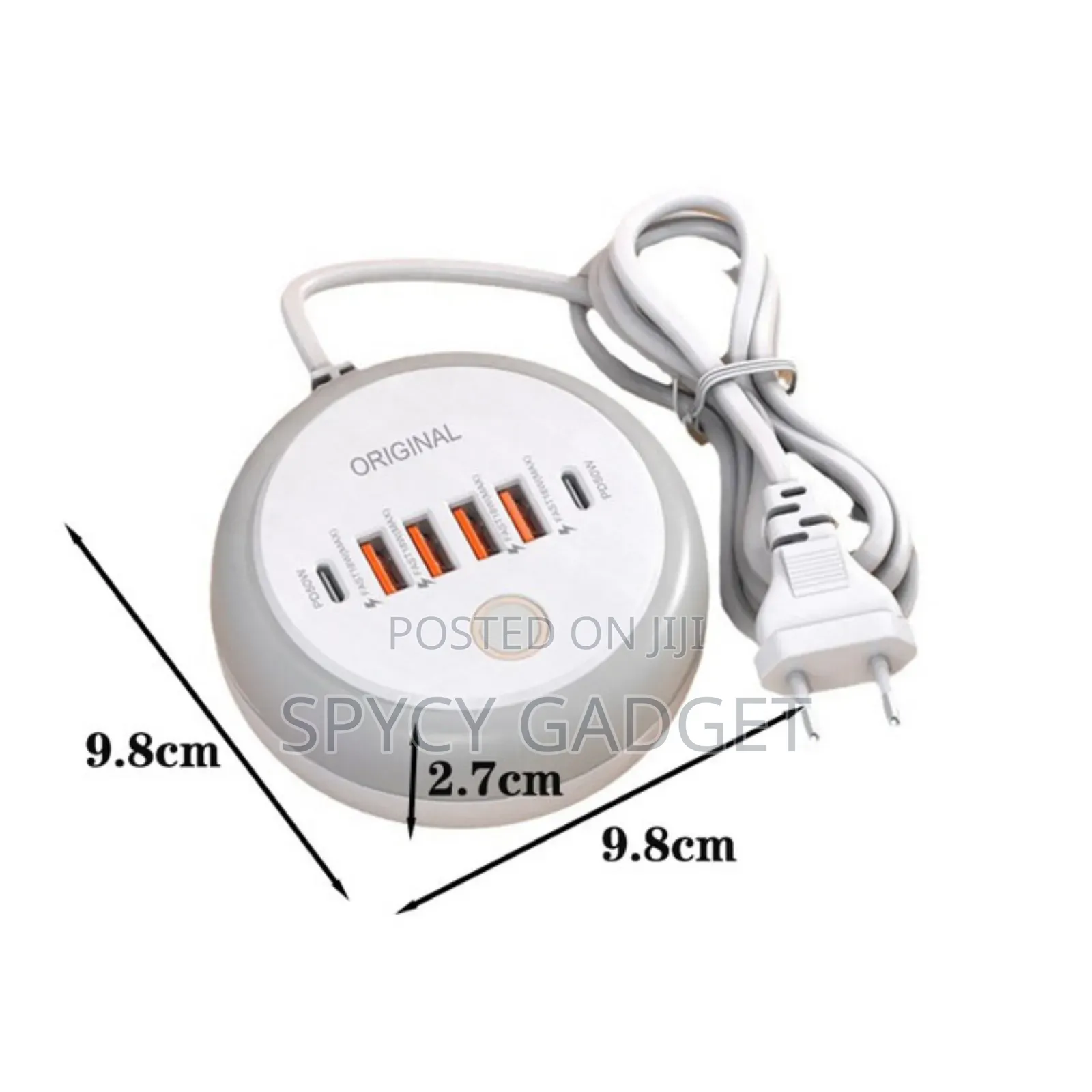 120W 4 USB + 2 Type-C Ports Charging Station With LED Light