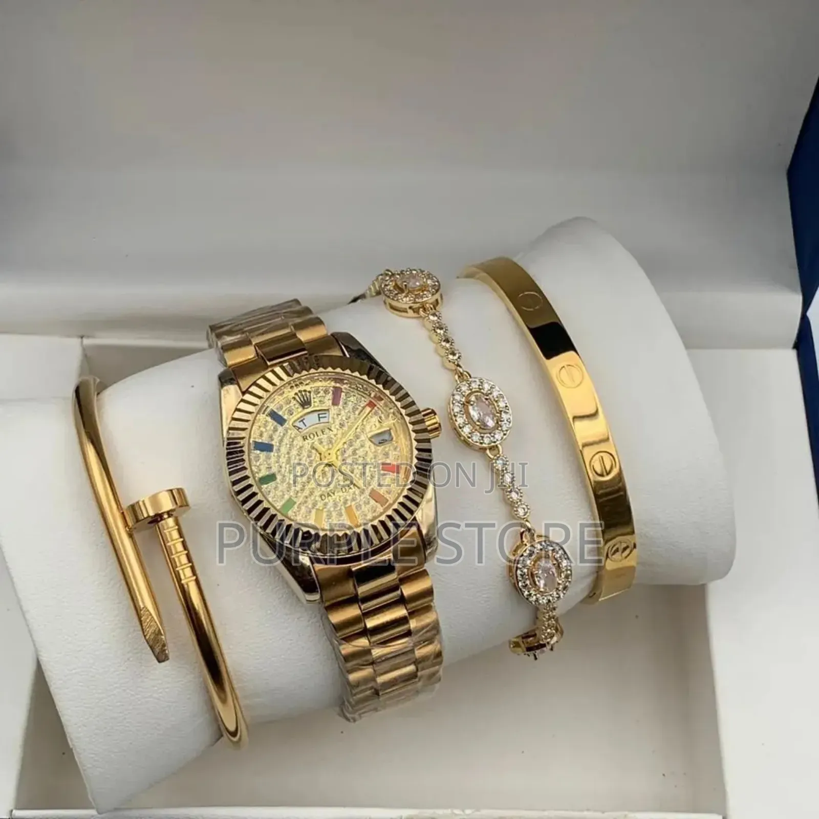 Rolex Women* Watch' and Bracelets Combo