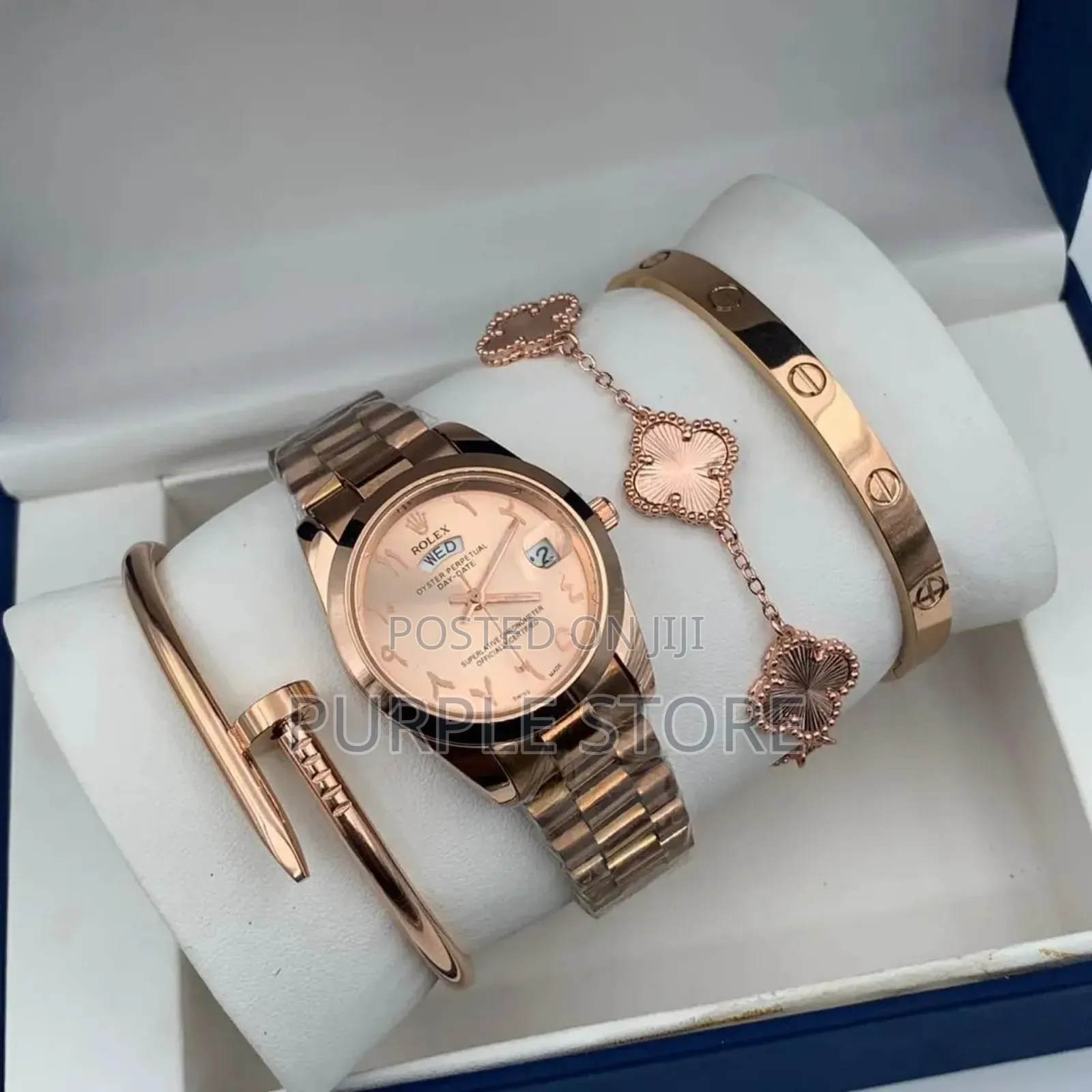 Rolex Women* Watch' and Bracelets Combo