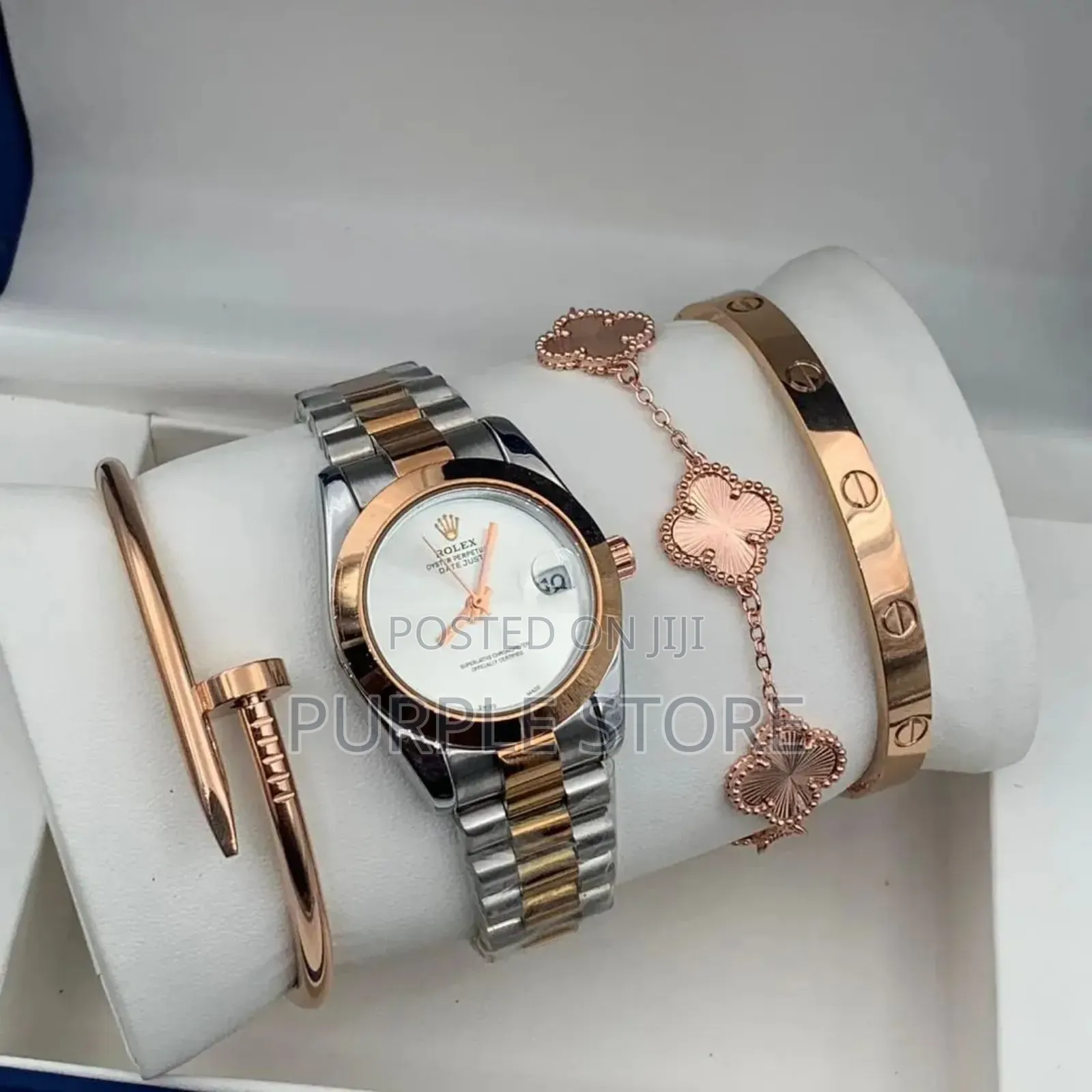 Rolex Women* Watch' and Bracelets Combo
