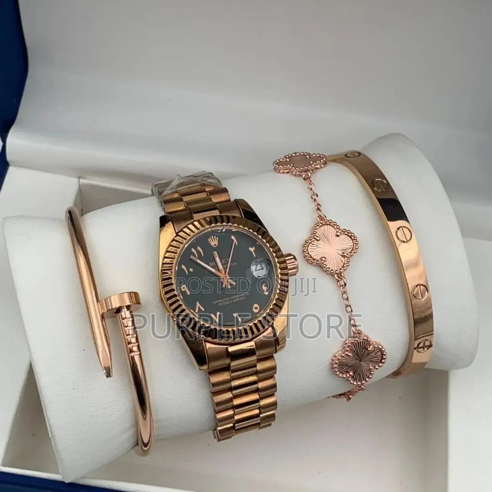 Rolex Women* Watch' and Bracelets Combo
