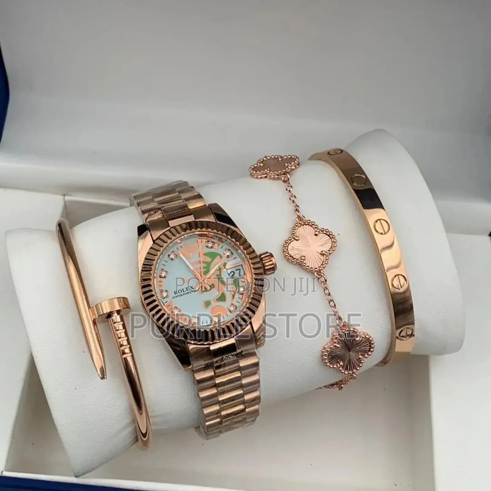 Rolex Women* Watch' and Bracelets Combo