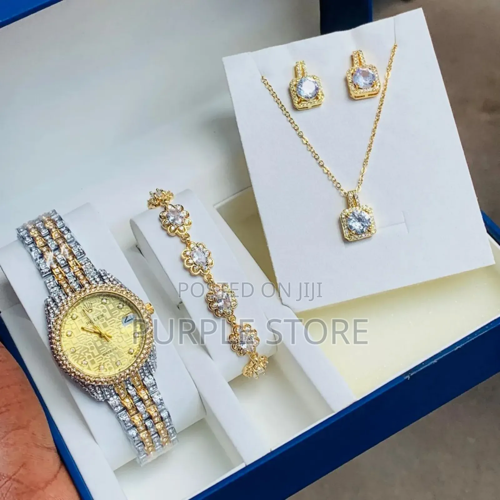 Rolex Wo.Men Watch Jewellery Combo