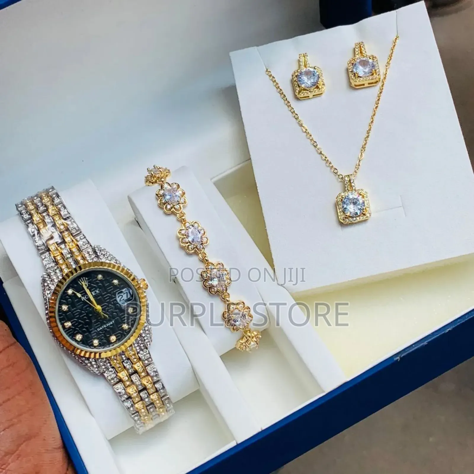 Rolex Wo.Men Watch Jewellery Combo