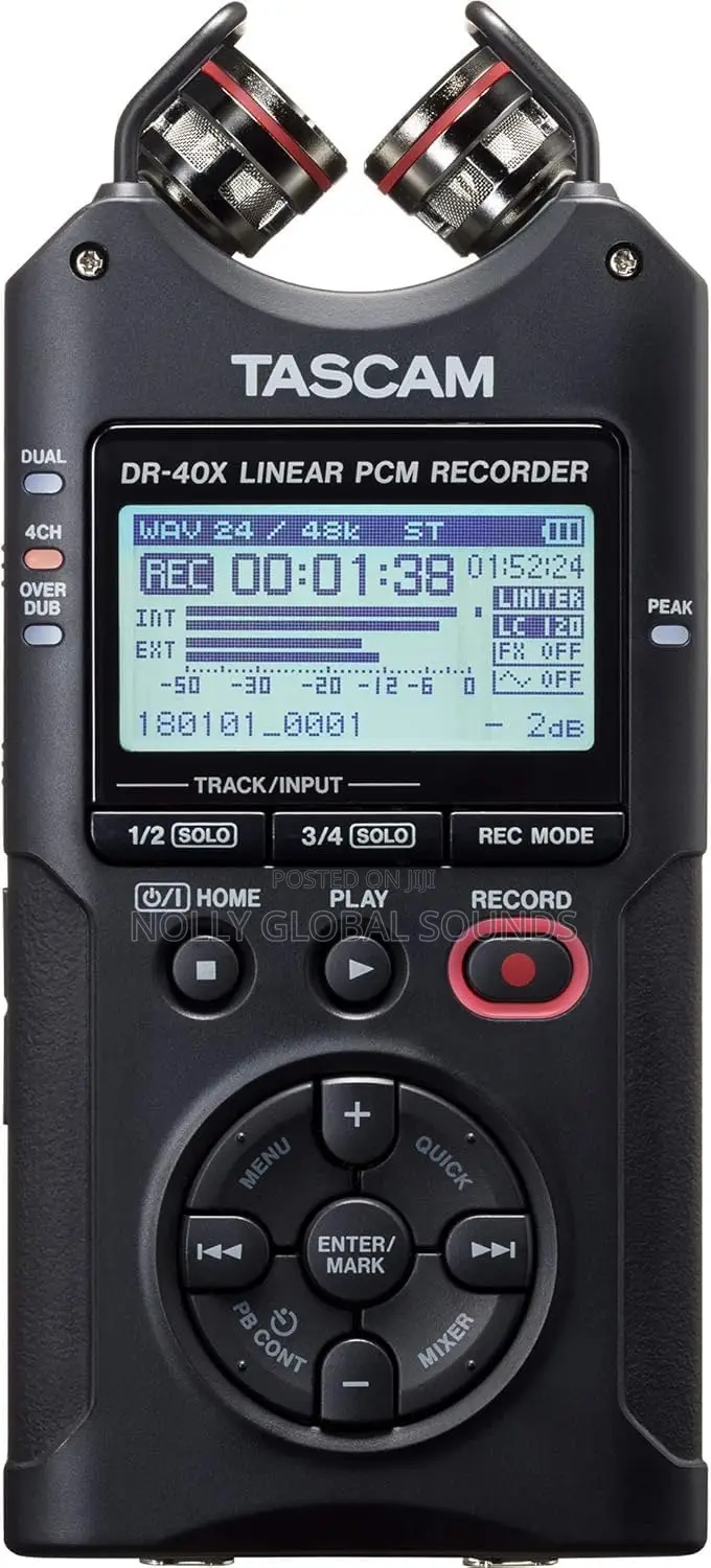 TASCAM DR-40X 4-track Portable Recorder — 2 XLR/TRS Inputs
