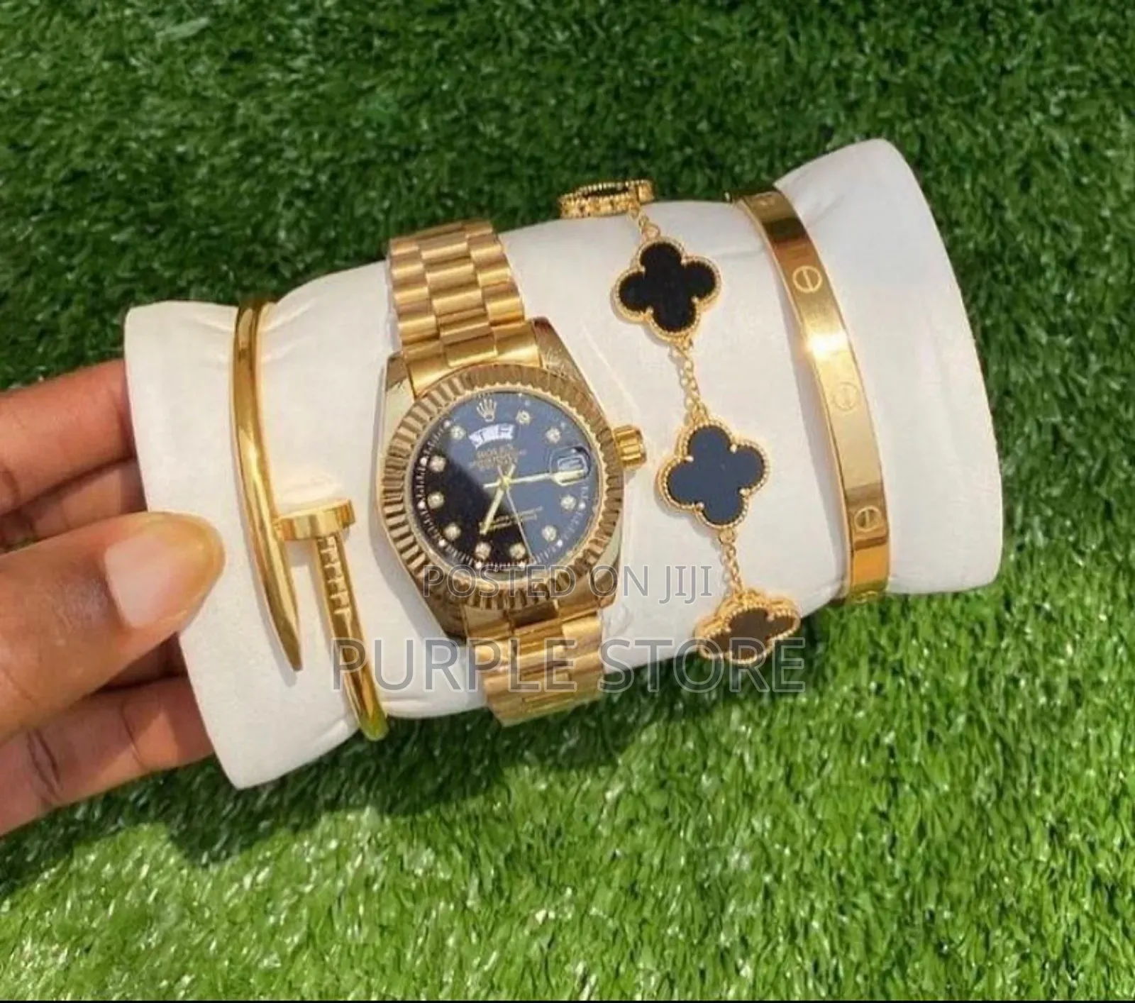 Rolex Women Gold_watch + Bracelets, Set