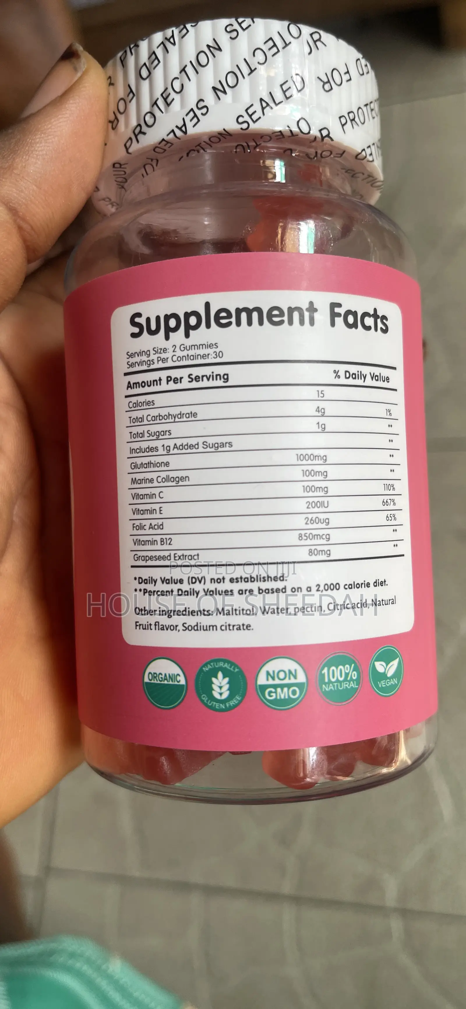 Glutathione 60 Gummies, Marine Collagen Vitamin