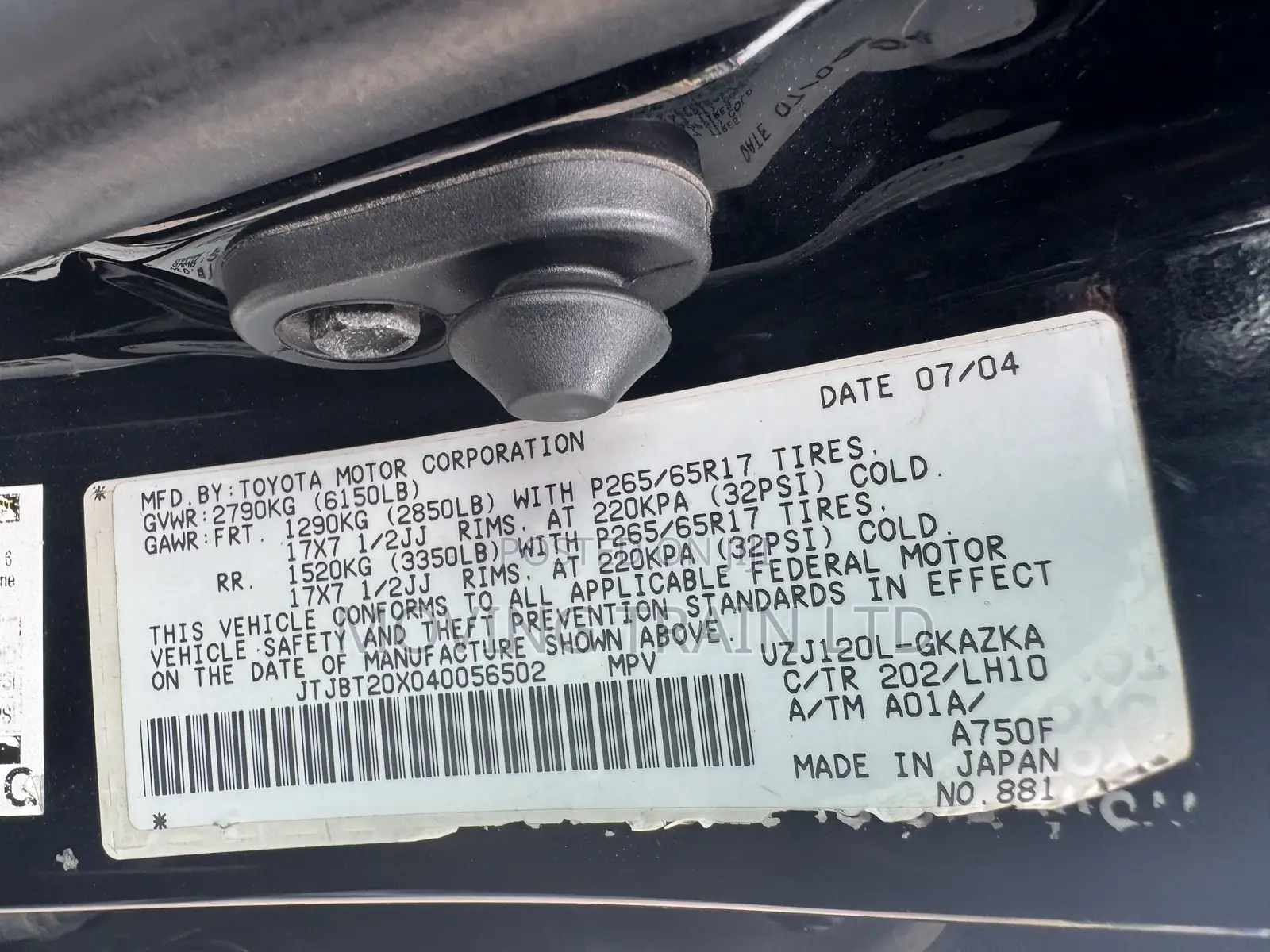 Lexus GX 470 2004 Black