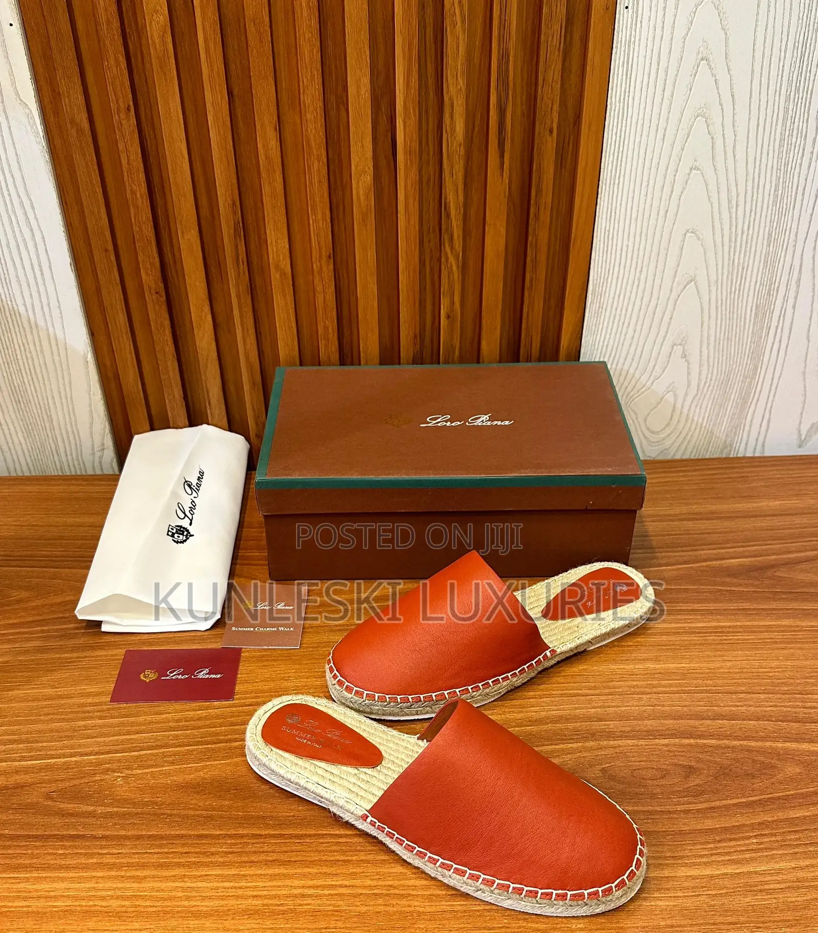 New Loro Piana Espadrille Seaside Walk Mule Shoes