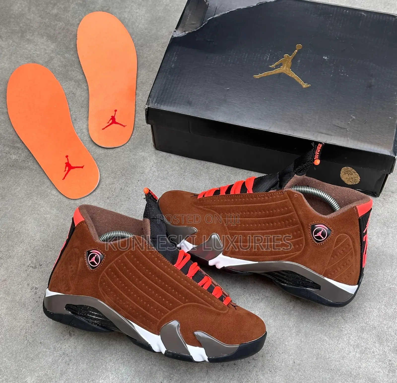 Original Air Jordan 14 Retro Winterized Brown Sneakers