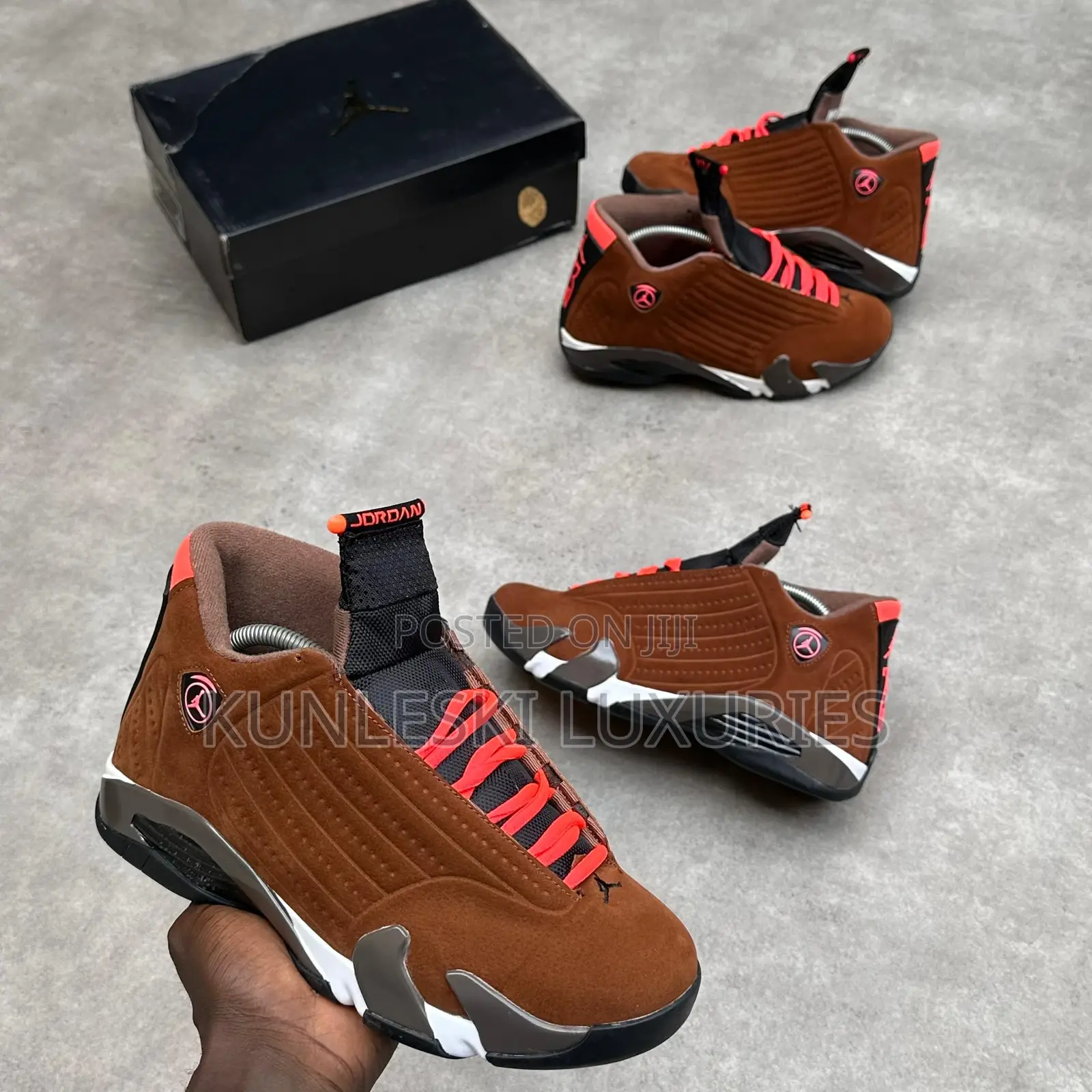 Original Air Jordan 14 Retro Winterized Brown Sneakers