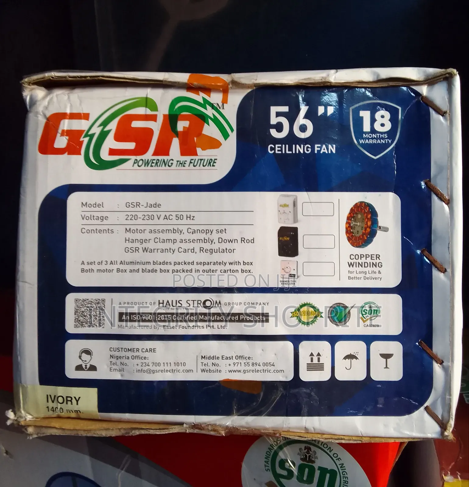 GSR Jade 56" Ceiling Fan