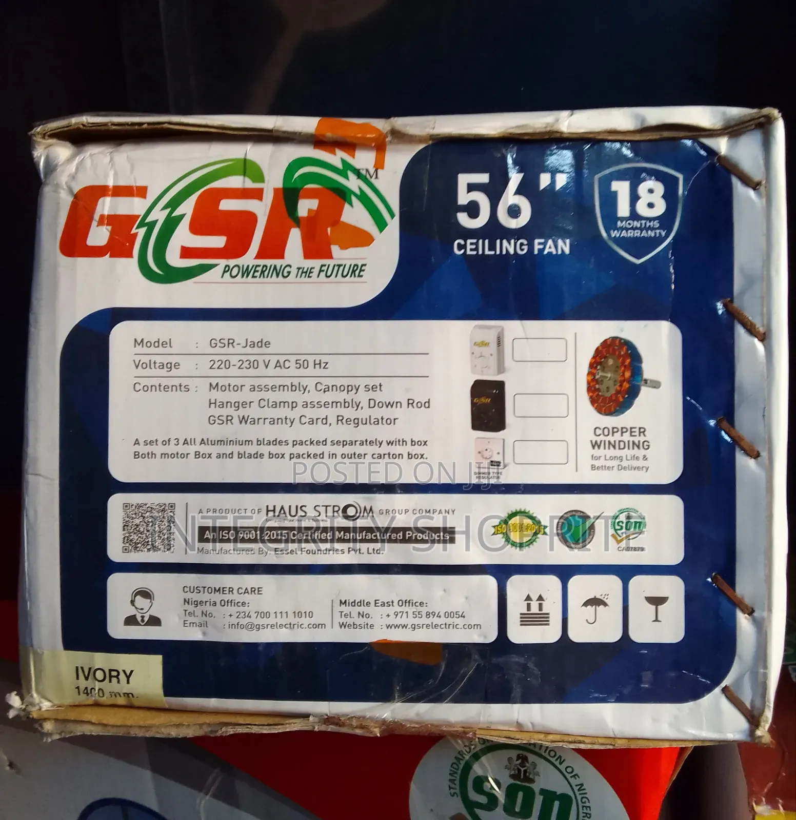 GSR Jade 56" Ceiling Fan