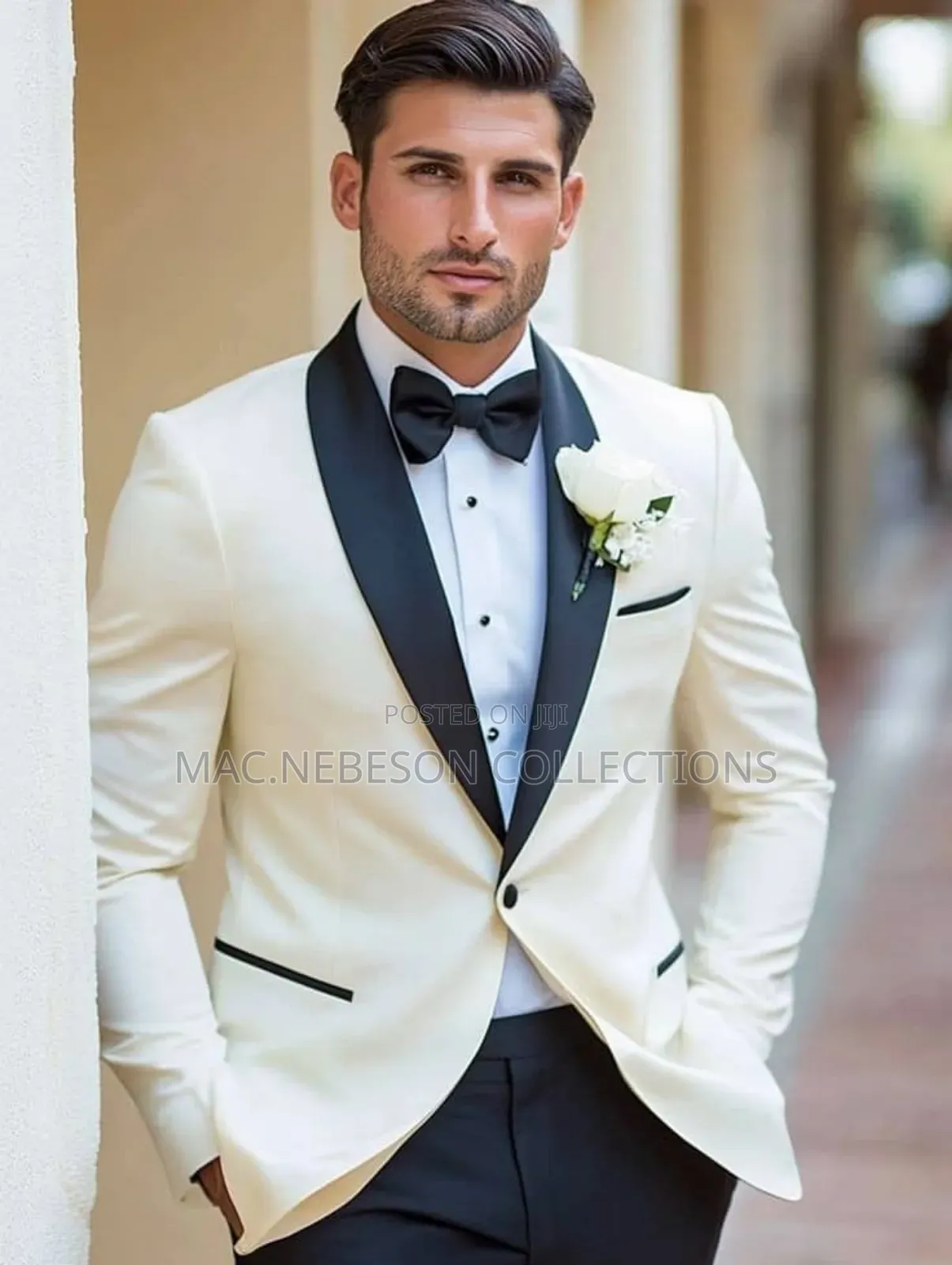 Cream Casila Tuxedo Bridal Suit for Men