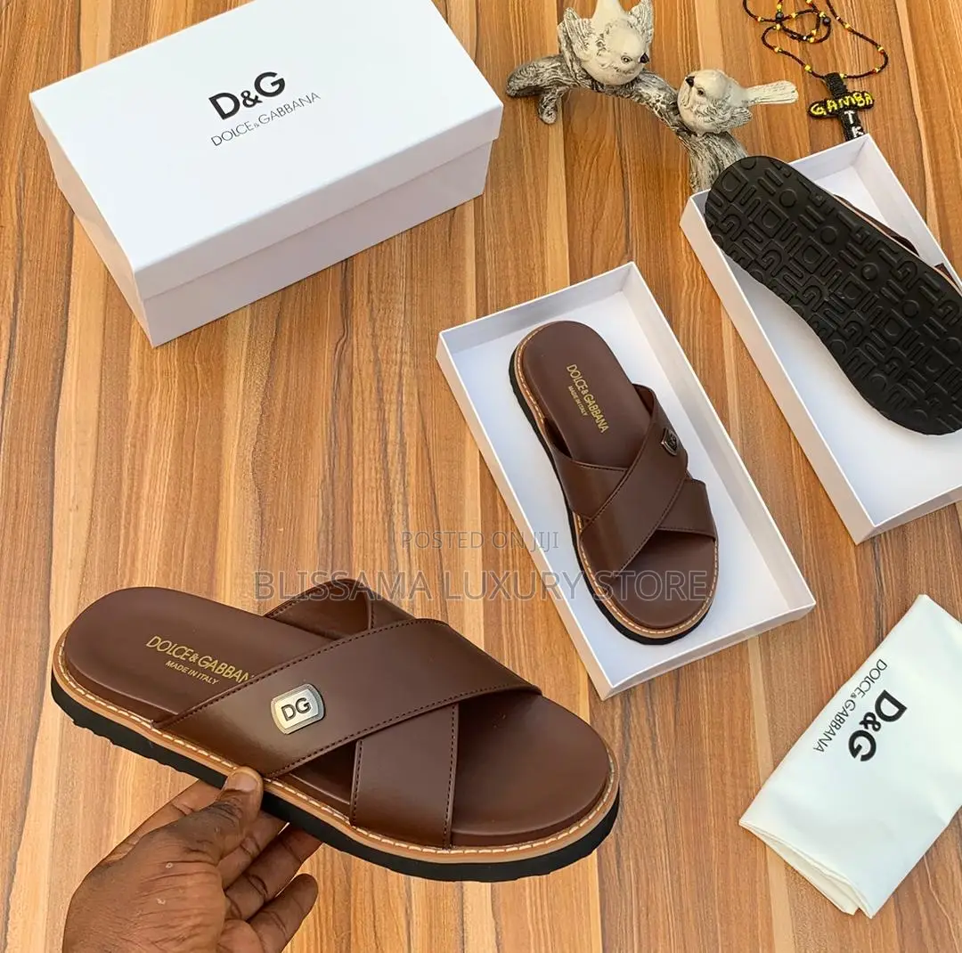 Luxury Dolce and Gabbana Leather Slides