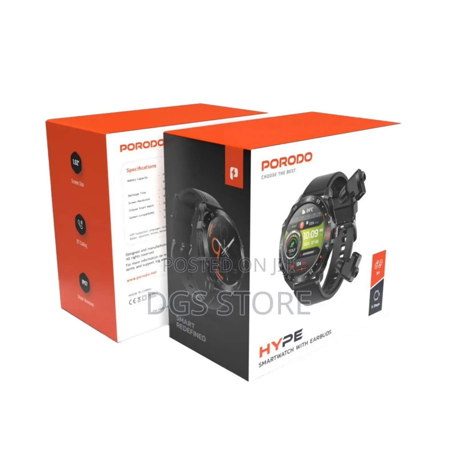 Porodo HYPE Smart Watch With Earbuds