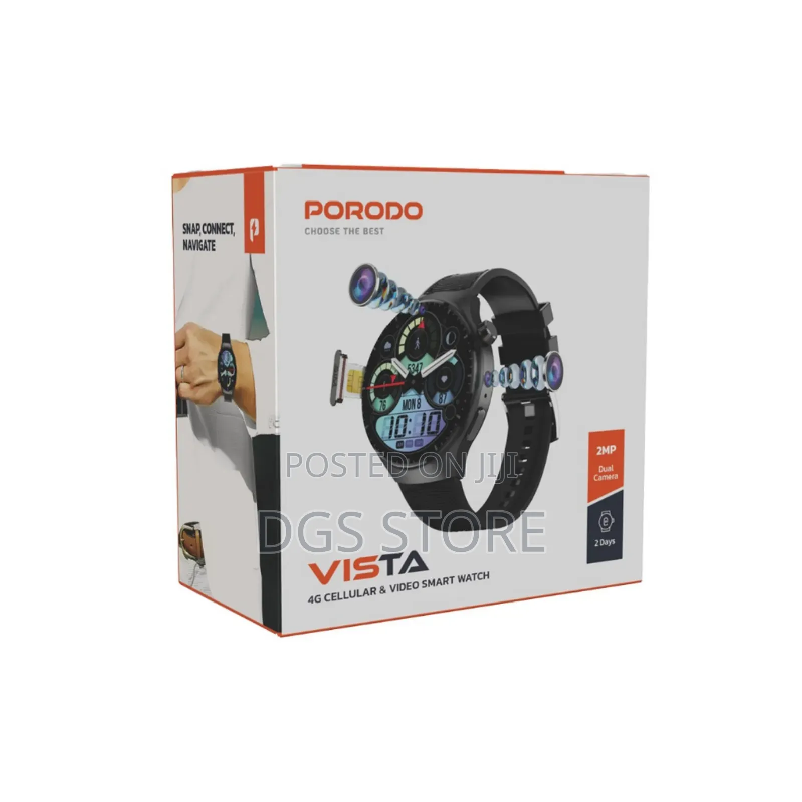 Porodo Vista 4G Cellular Video Smart Watch 