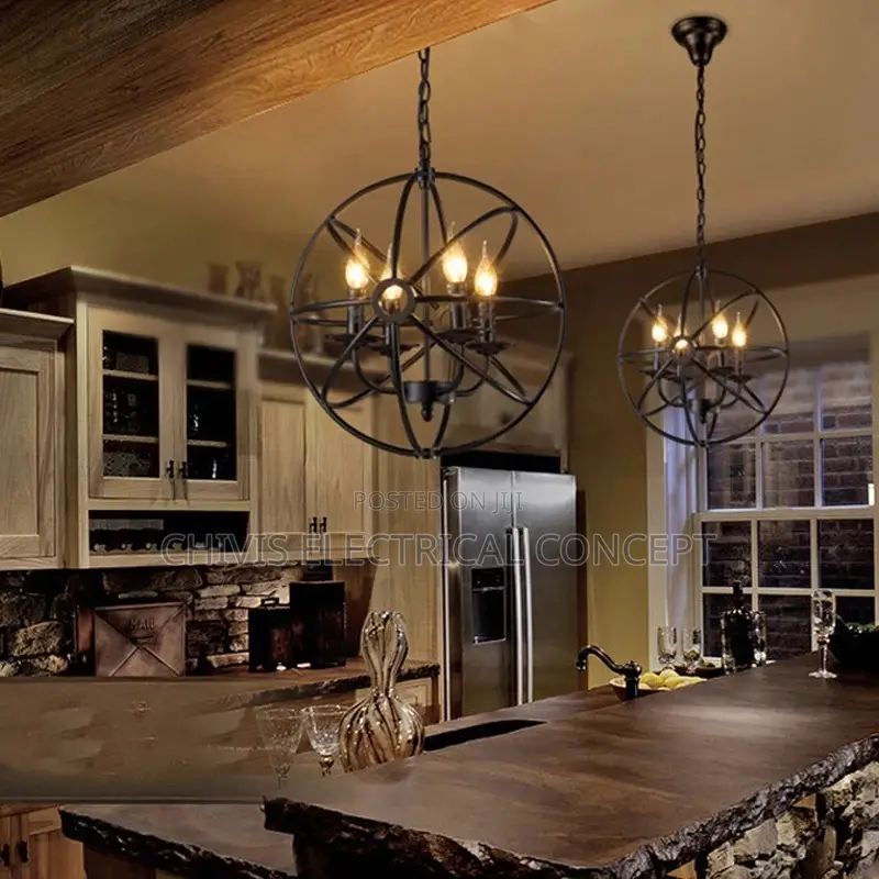 Antique Chandelier Loft Retro Wrought Iron Creative