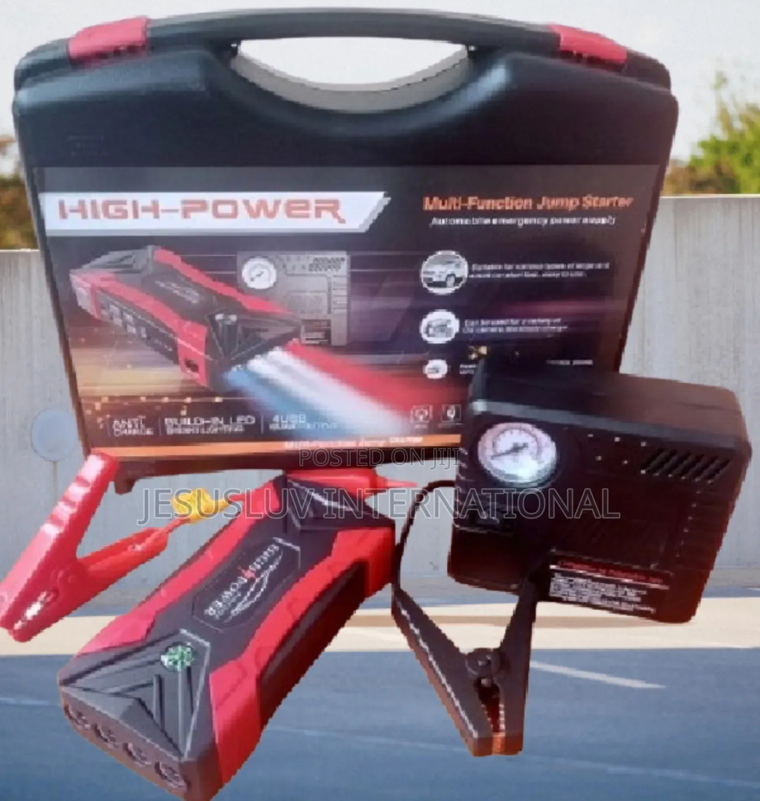 Jump Starter With Tyre Inflator for Large Small Vehicle