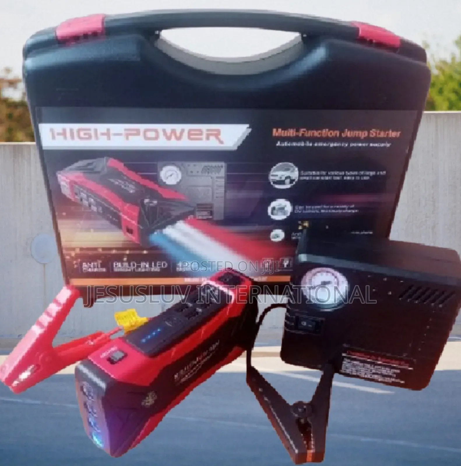 Jump Starter With Tyre Inflator for Large Small Vehicle