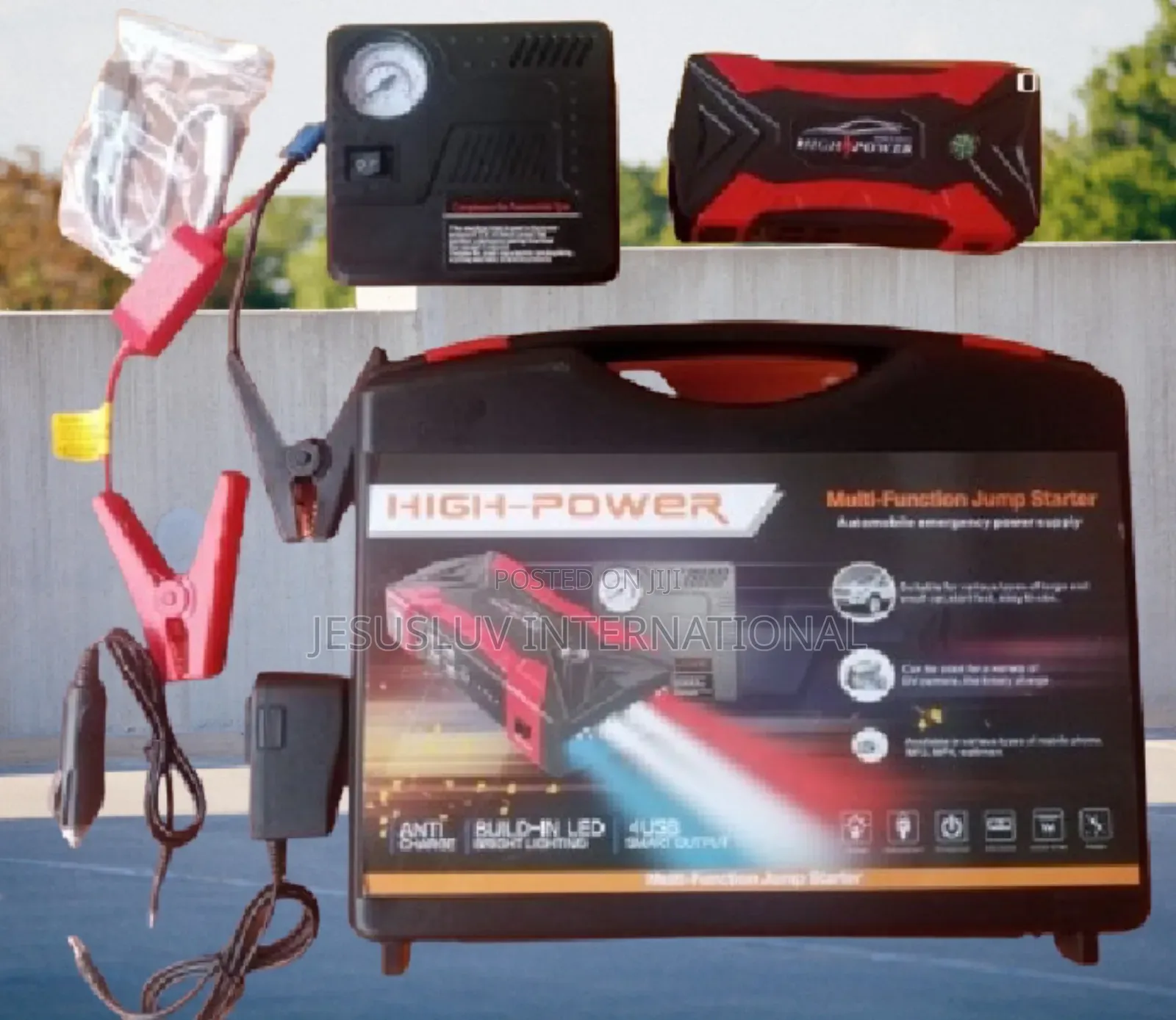 Jump Starter With Tyre Inflator for Large Small Vehicle