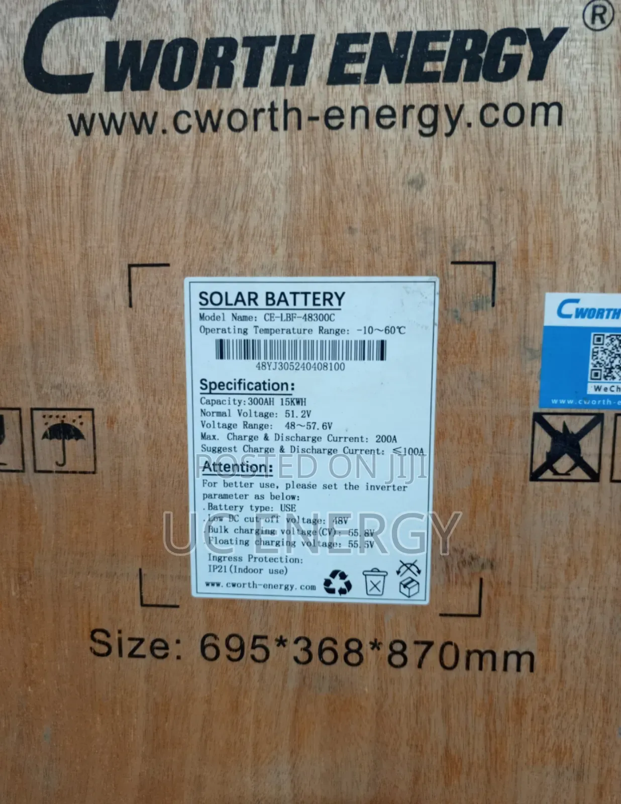 Cworth Energy 15kwh Lithium Iron Battery 51.2V