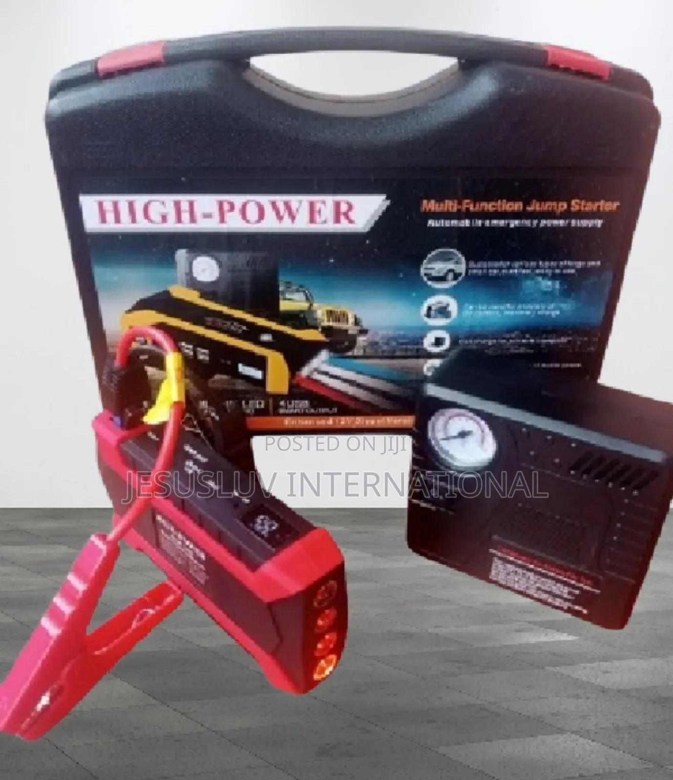 High Power Jump Starter With Tyre Inflator Pump for Vehicle