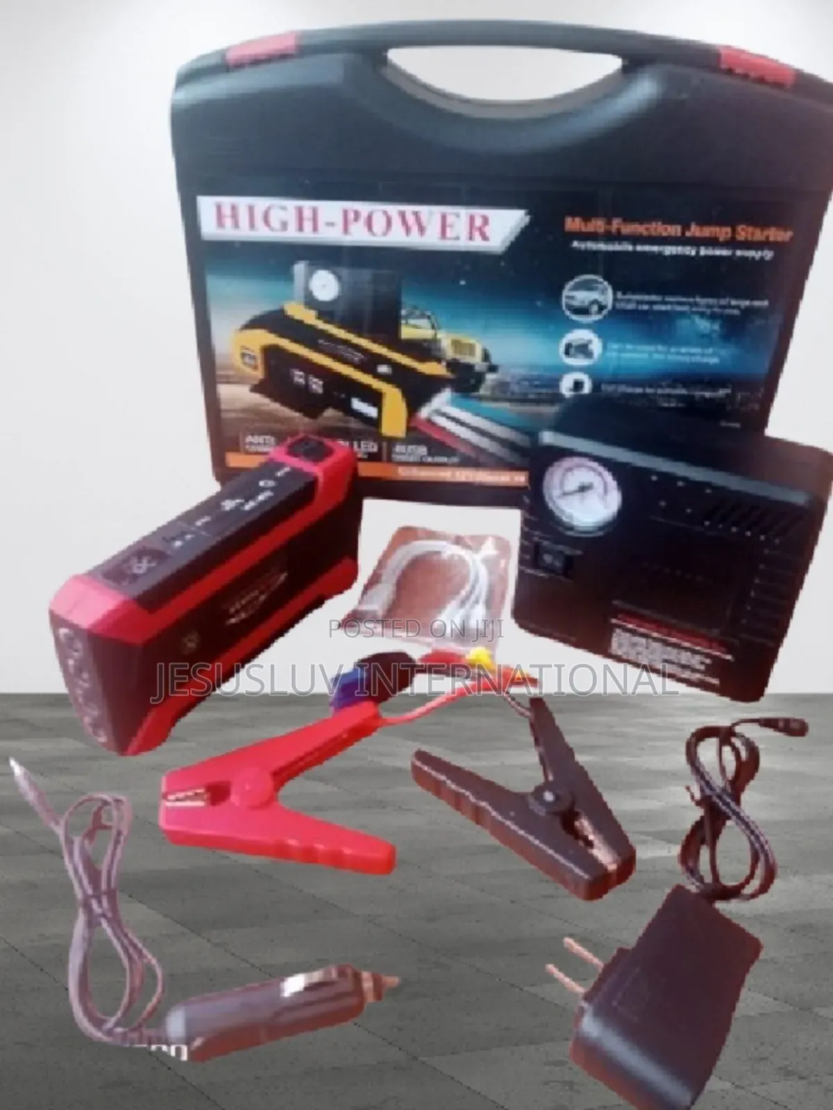 High Power Jump Starter With Tyre Inflator Pump for Vehicle