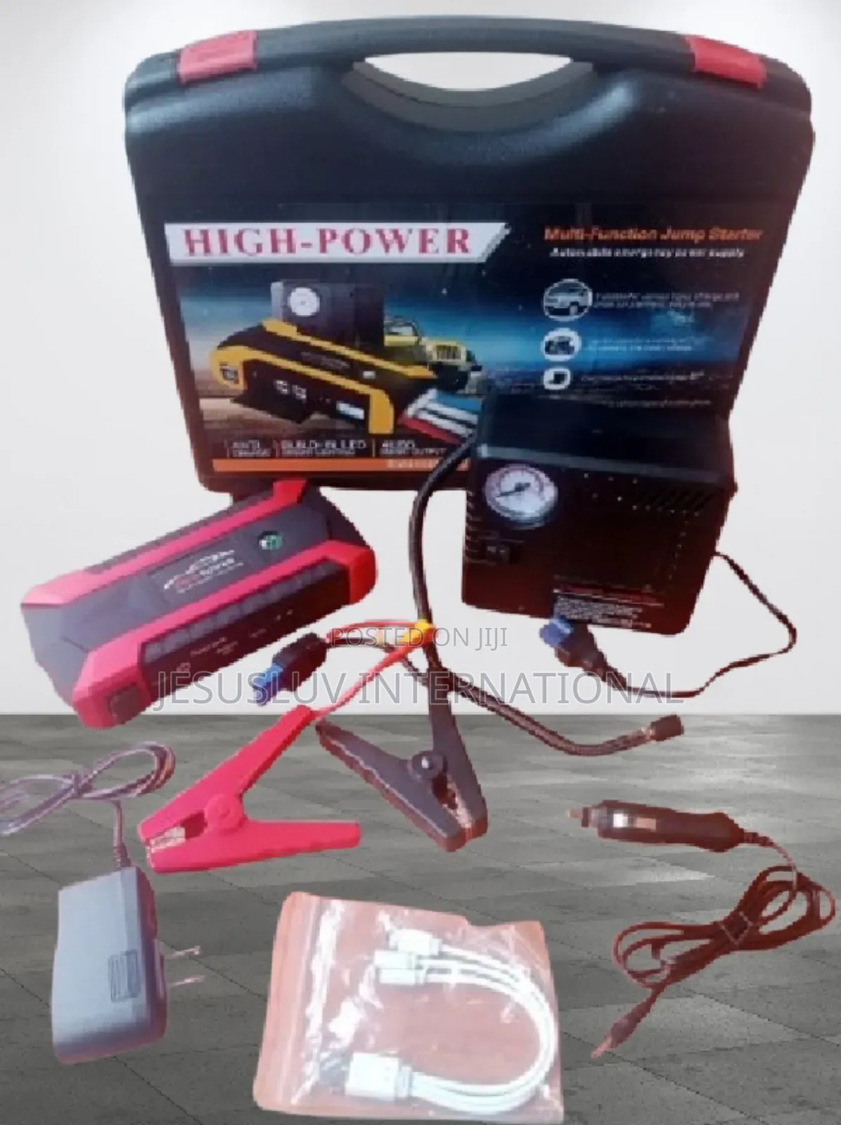 High Power Jump Starter With Tyre Inflator Pump for Vehicle