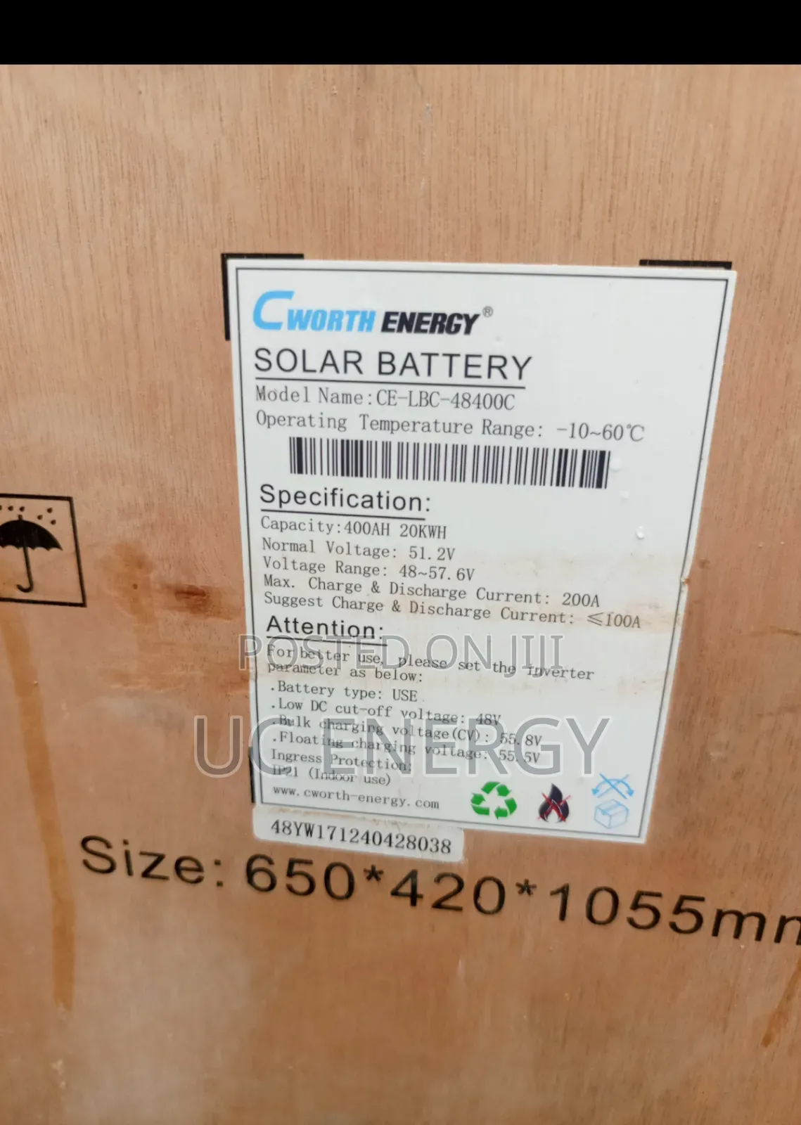 20kwh C Worth Energy Battery 51.2V