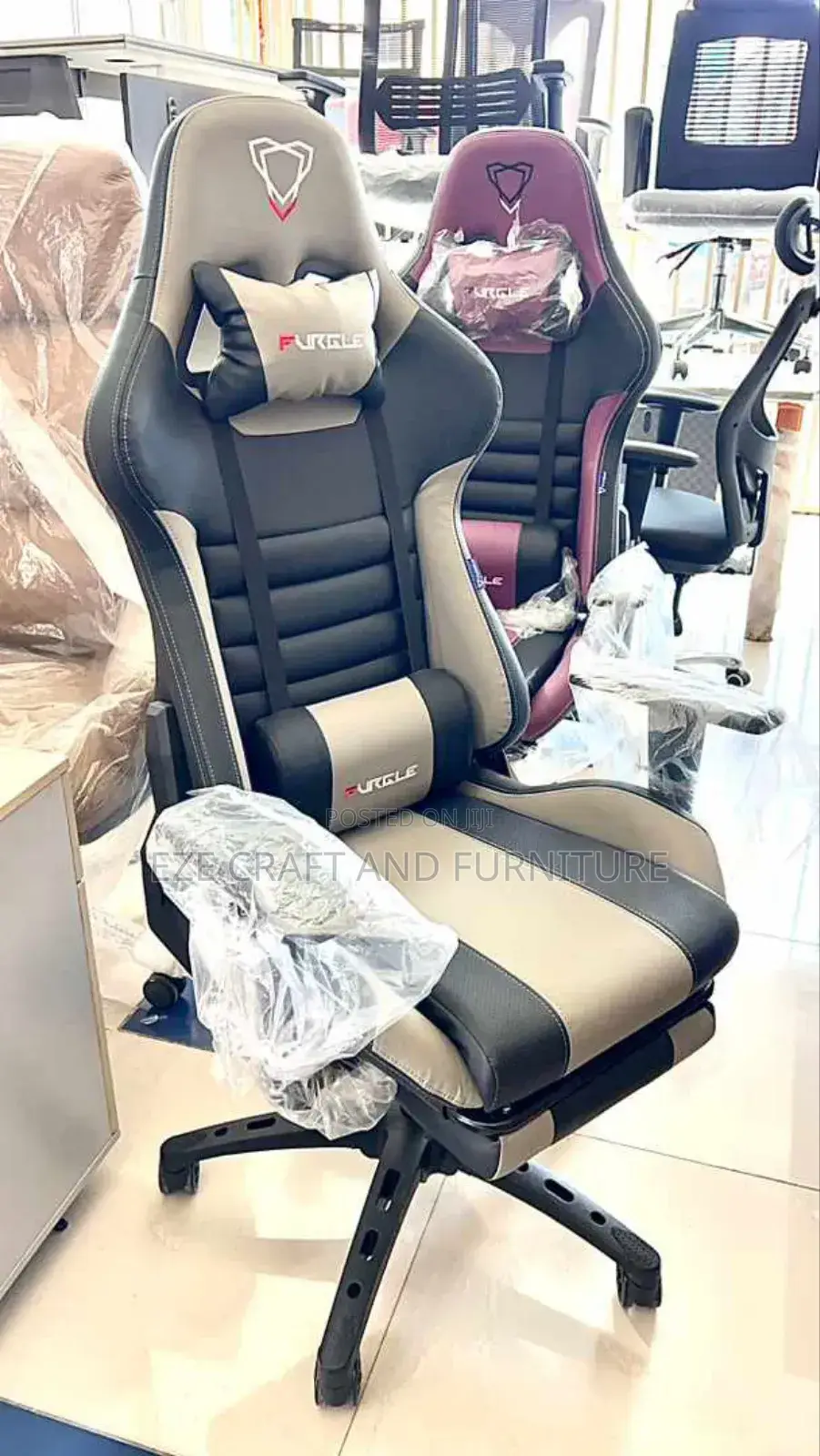 Gray and Black Game Chair