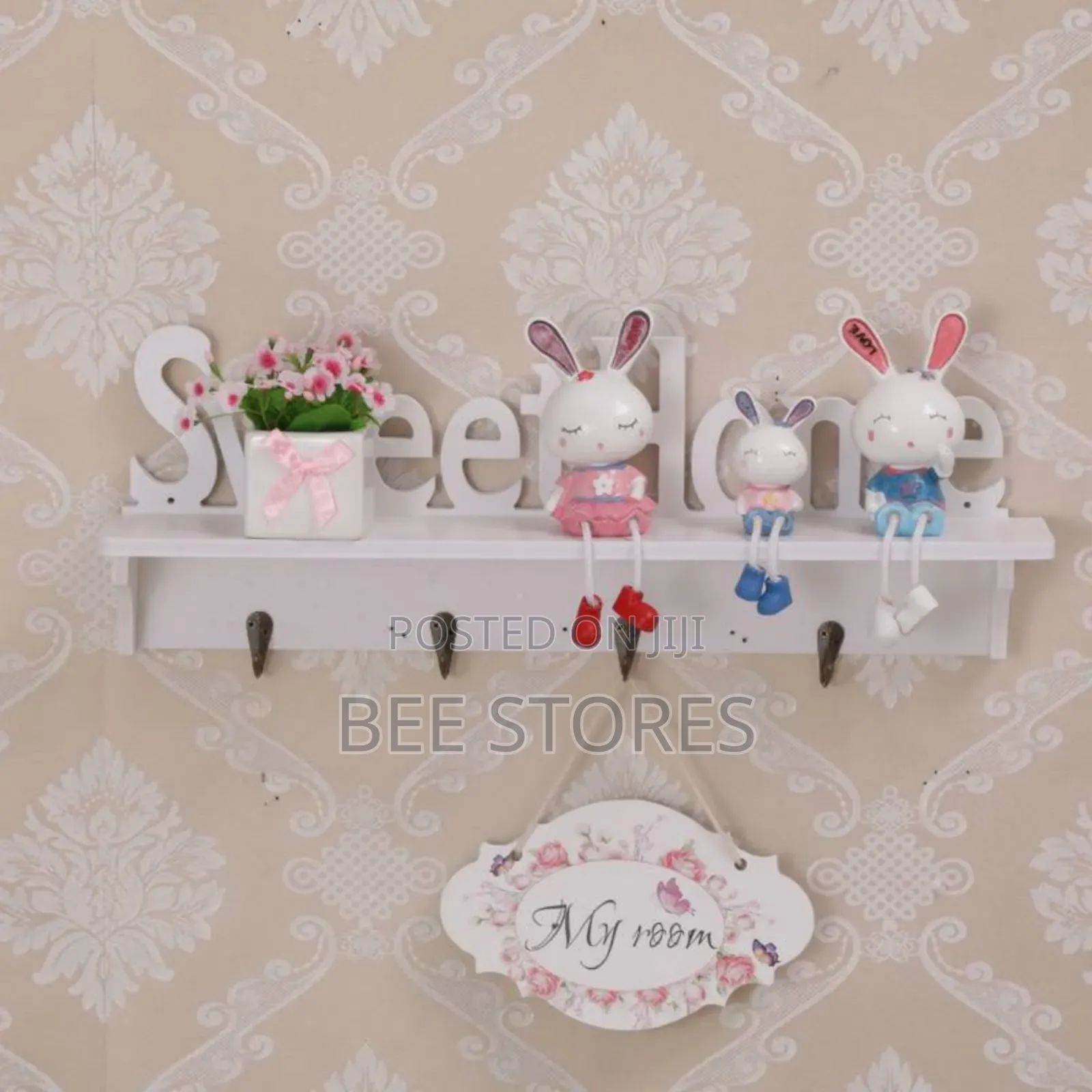 Sweet Home Corner Wall-Mounted Letter Hollow Shelf