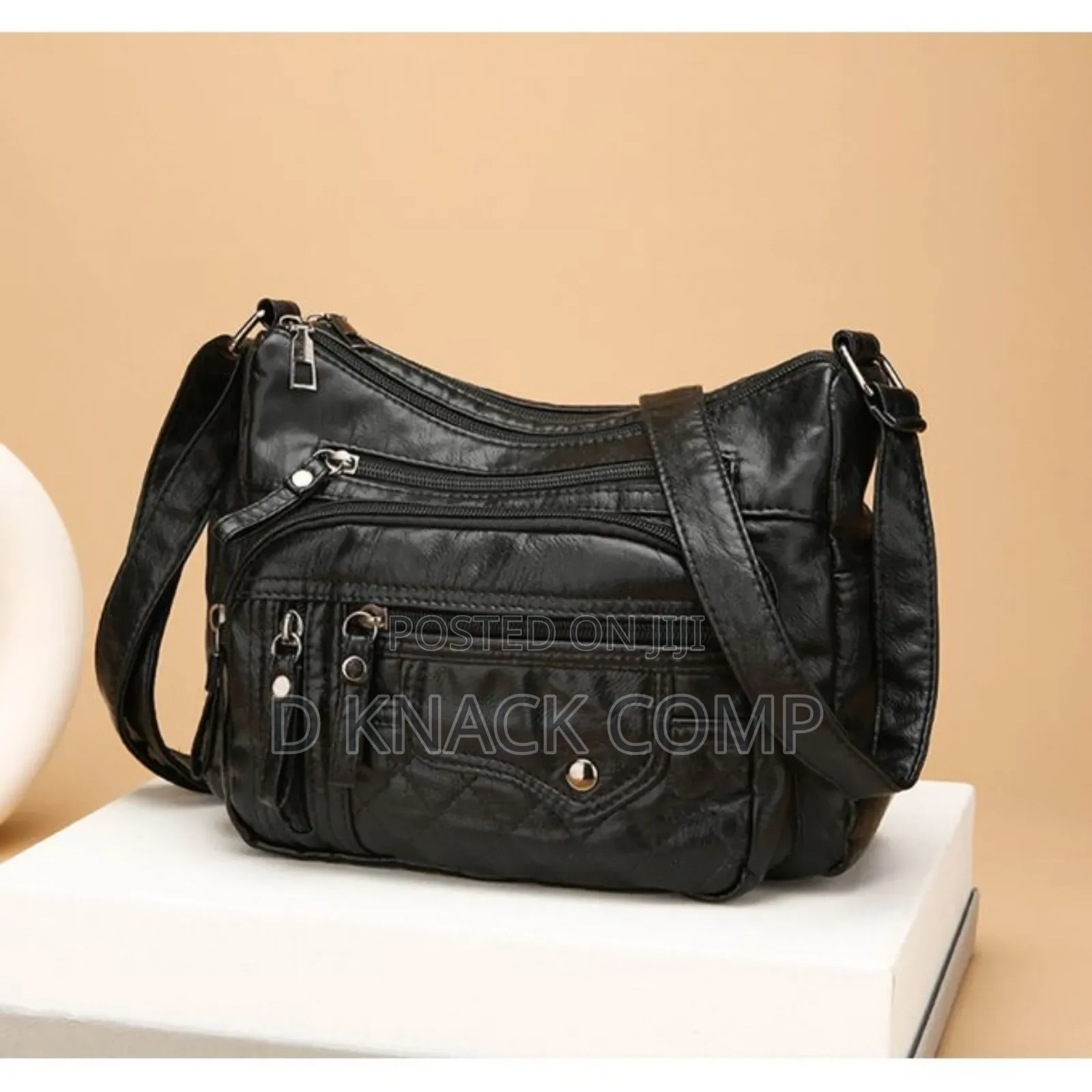 Multi Zipper Women's Handbag Bag, Soft Vegan Leather