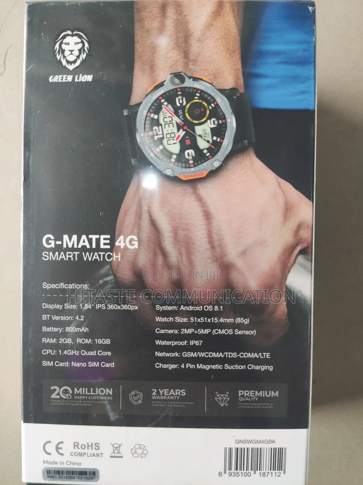Green Lion G-Mate 4G Smart Watch Sim Card Slot Cellular