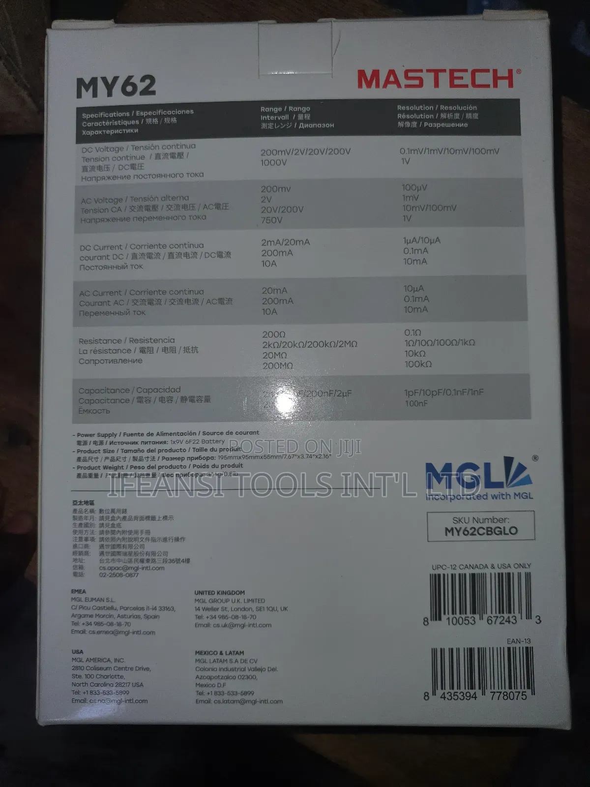 Multimeter M62 Mastec Electrical