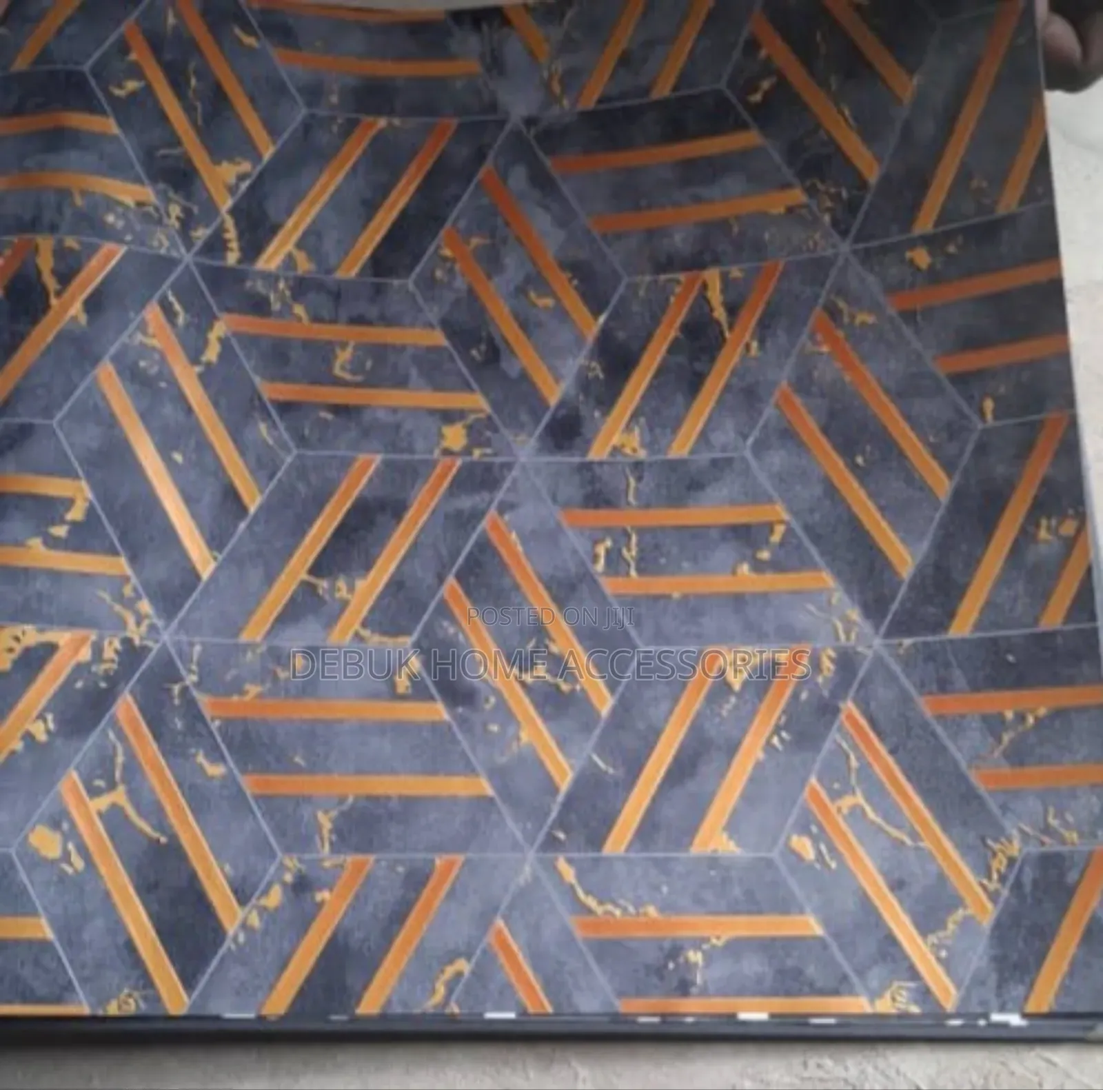 Dark Grey and Gold Stripes-Wallpaper