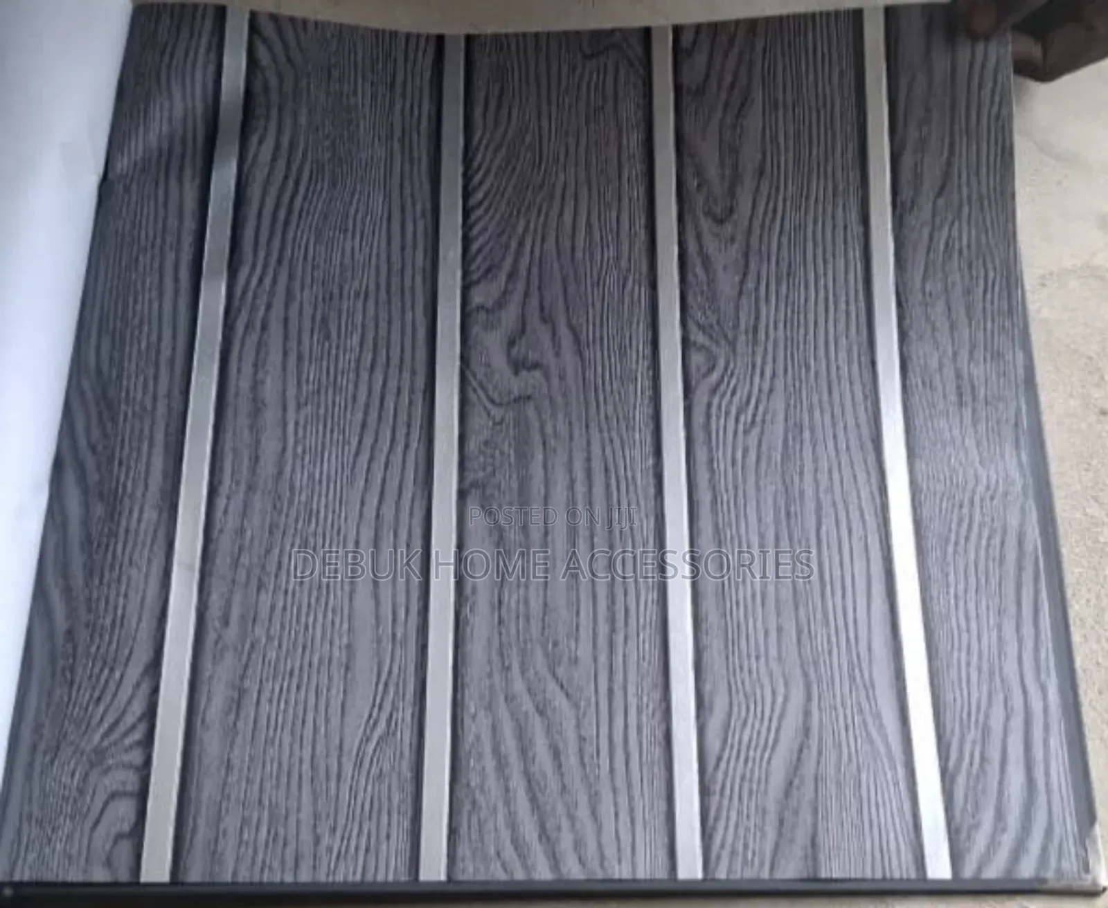 Silver and Grey Fluted-Wallpaper