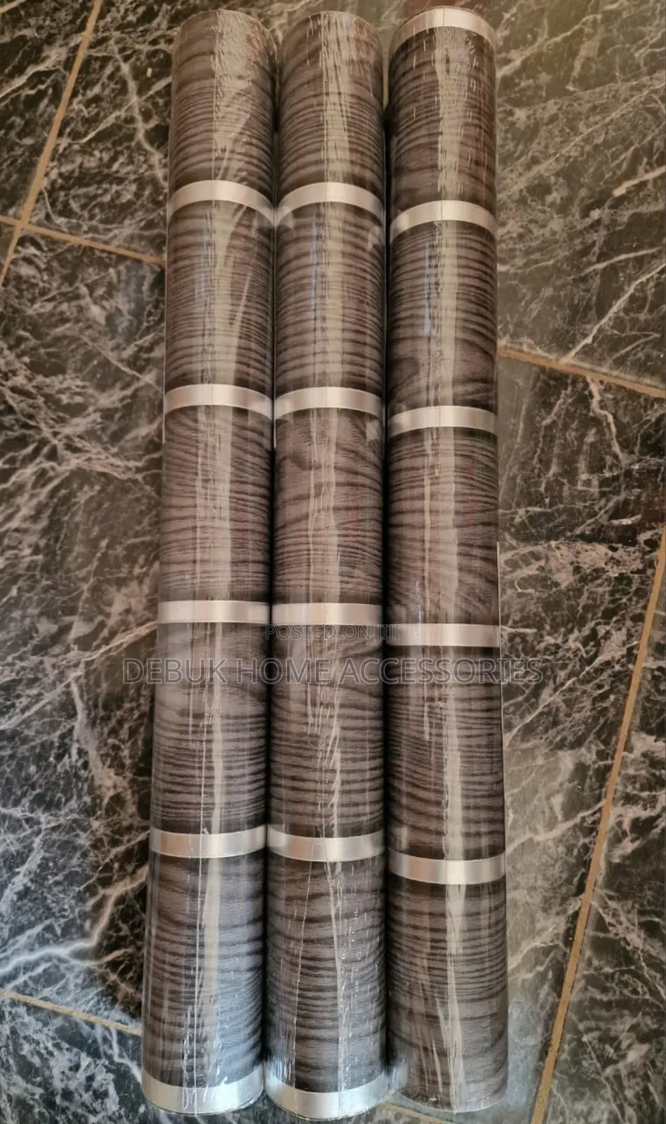 Silver and Grey Fluted-Wallpaper