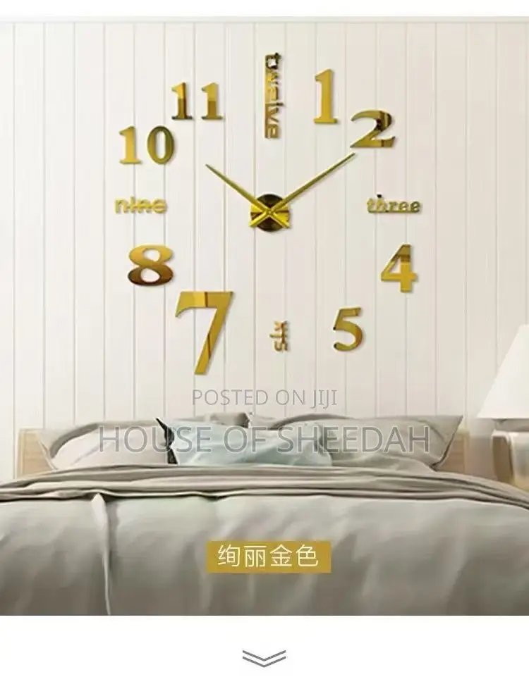 3D Wall Clock DIY Design Decal Large Modern 70cm