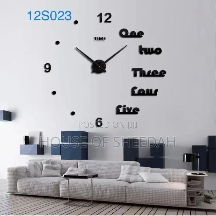 3D Wall Clock DIY Design Decal Large Modern 70cm
