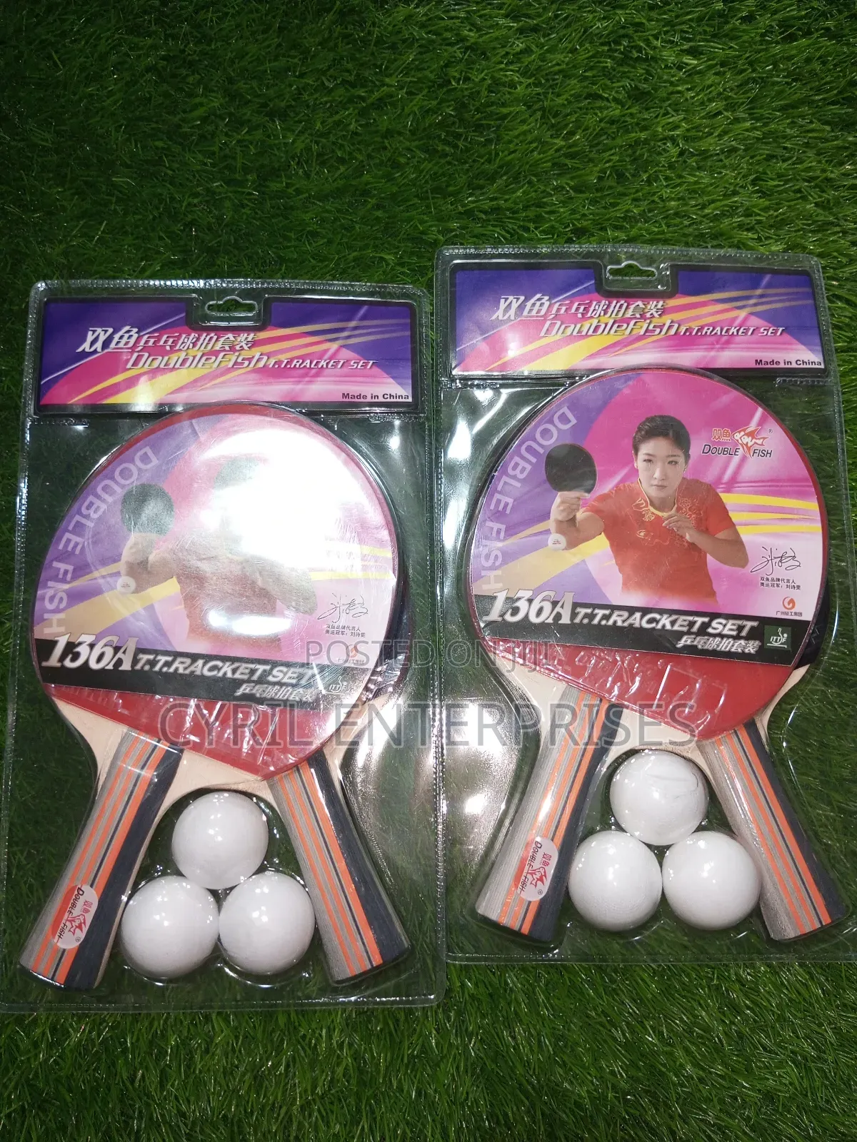 Double Fish Table Tennis Rackets (2 in 1)
