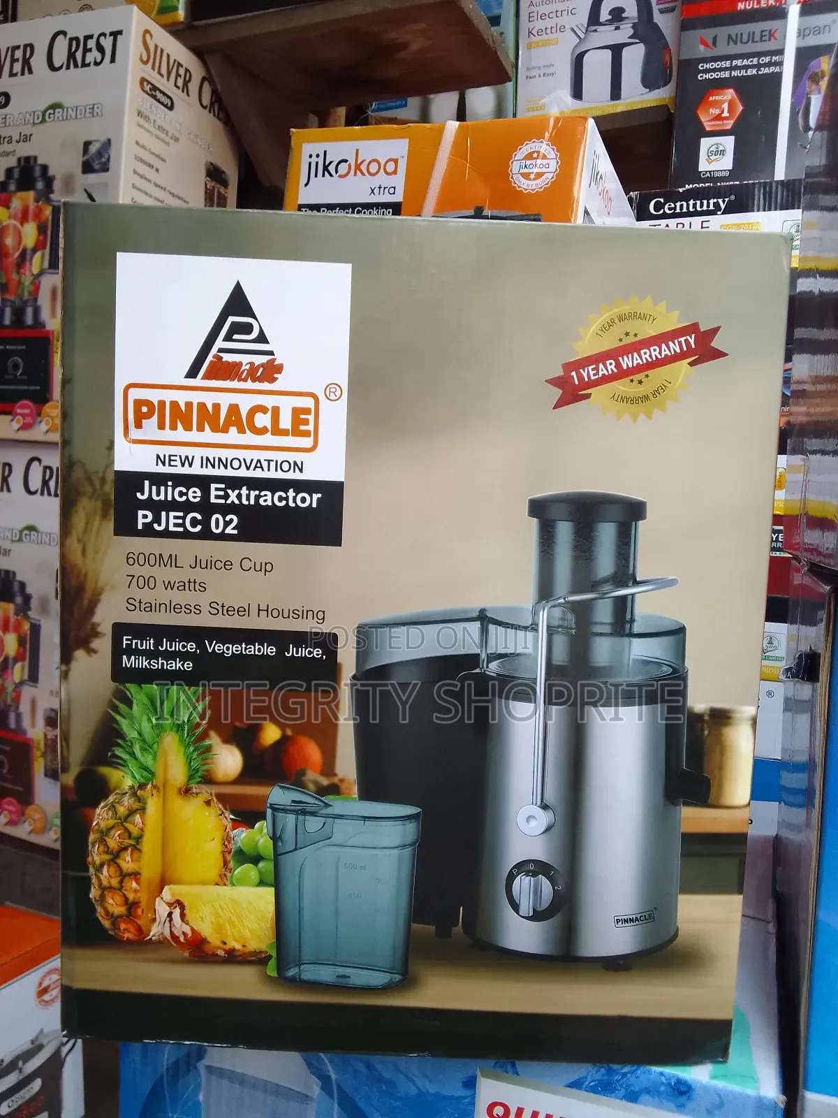 PINNACLE Juice Extractor PJEC 02 600ML Juice Cup 700 Watts