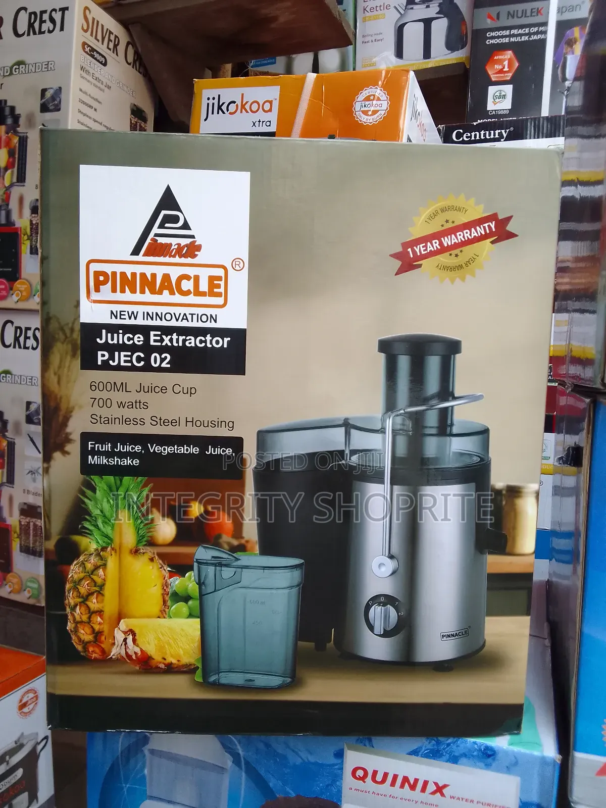 PINNACLE Juice Extractor PJEC 02 600ML Juice Cup 700 Watts