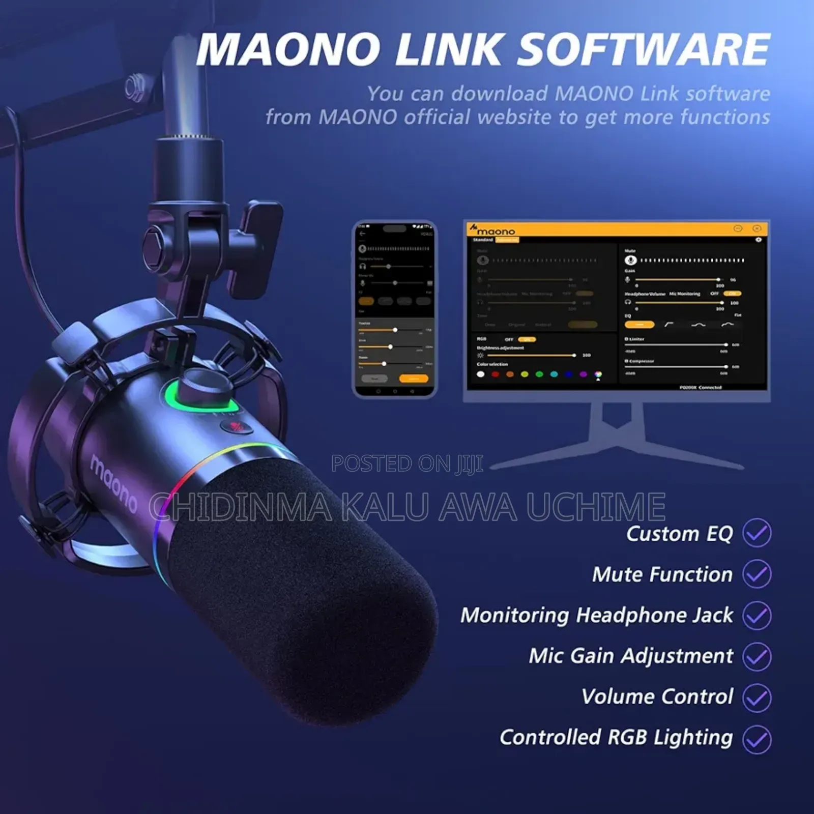 MAONO PD200XS USB/XLR Dynamic Microphone Set With Boom Arm