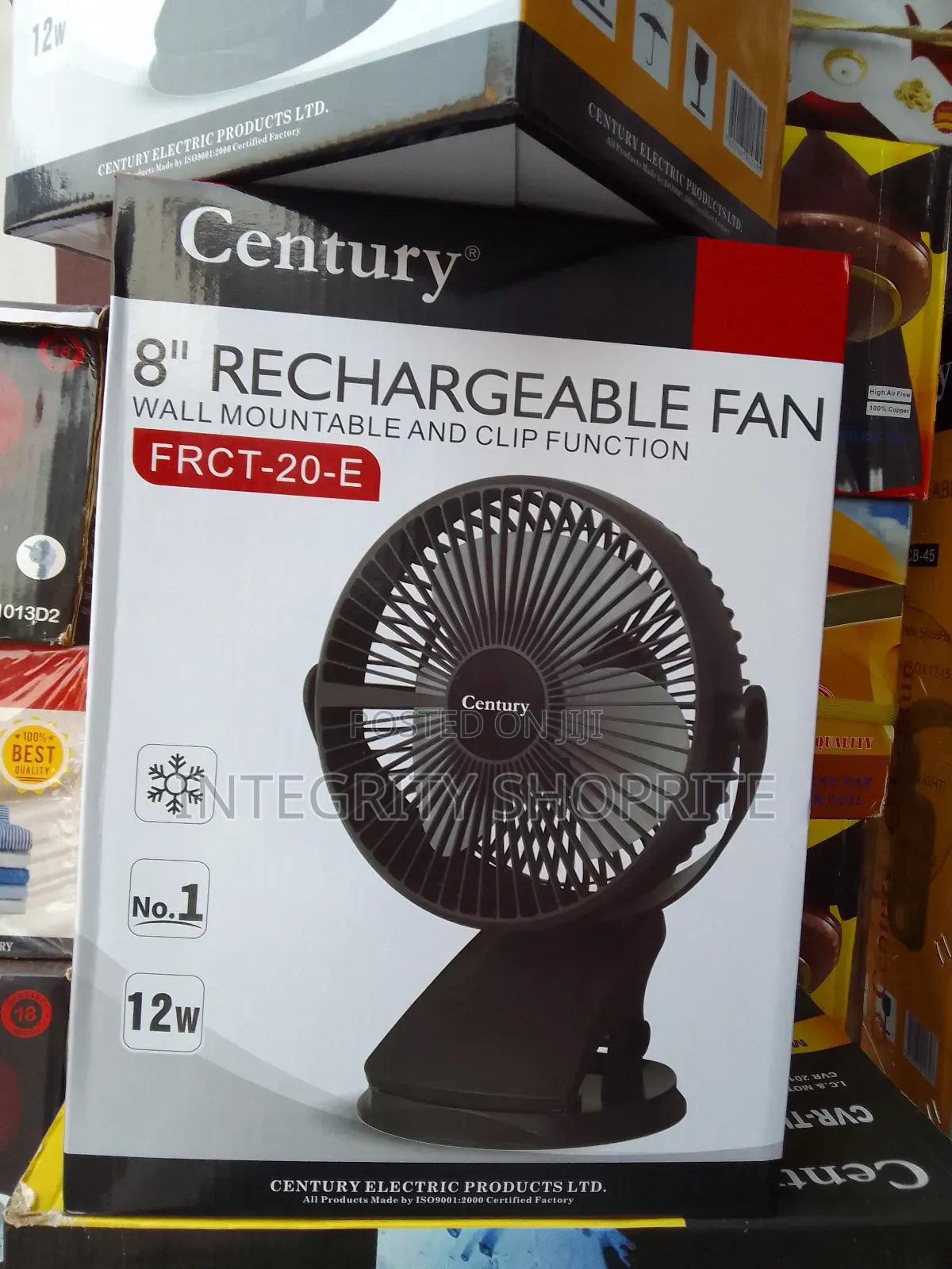 Century 8inchies Fan Rechargeable Wall Mountable