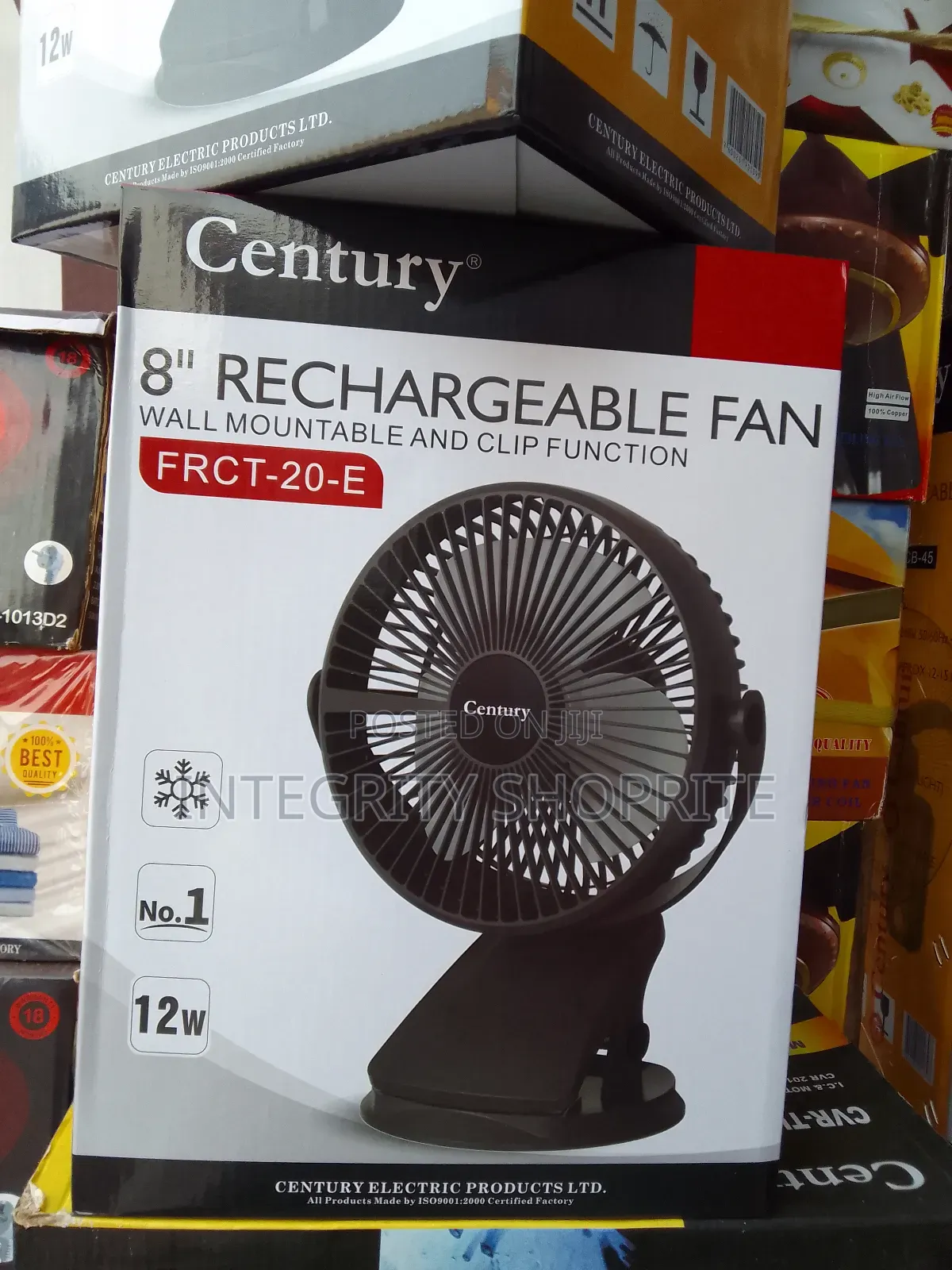 Century 8inchies Fan Rechargeable Wall Mountable