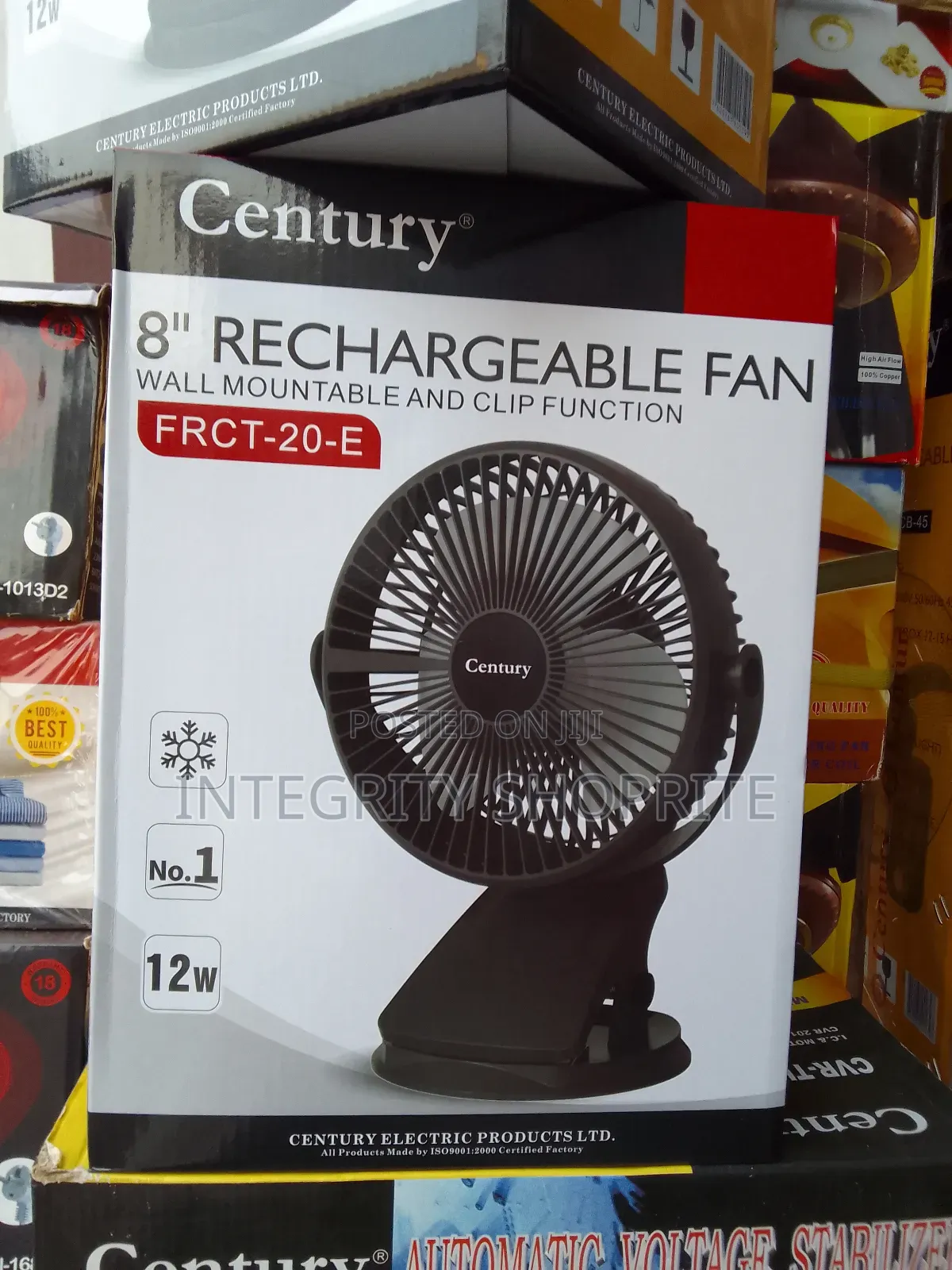 Century 8inchies Fan Rechargeable Wall Mountable