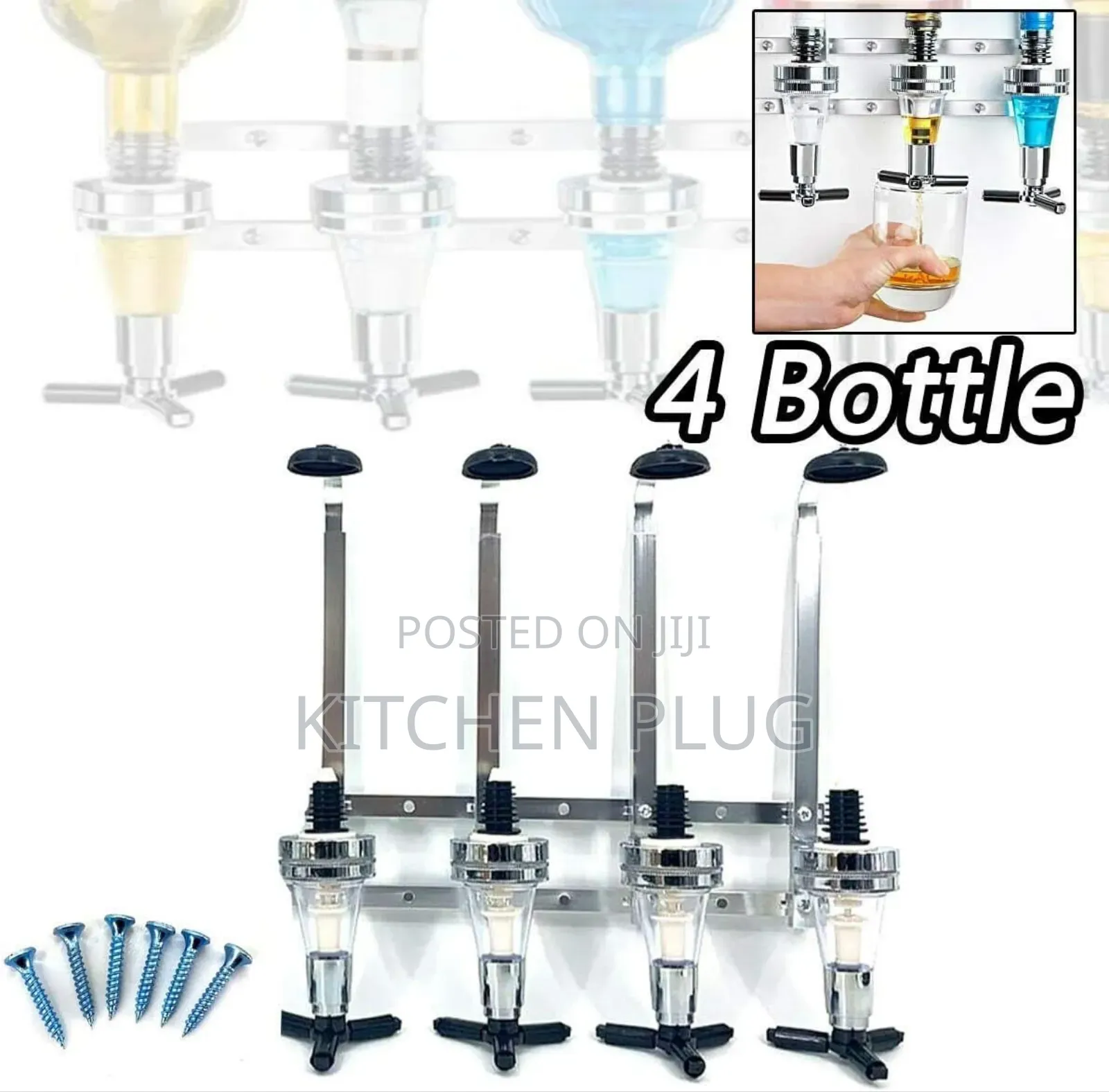 4-bottle Wall Mounted Liquor Dispenser
