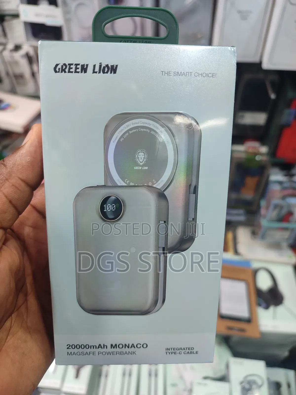 Green Lion 20,000mah Monaco Magsafe Power Bank Type C Cable